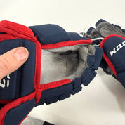 Used Columbus Blue Jackets CCM HG97 Gloves | 14" | U165 - Top Flight Hockey