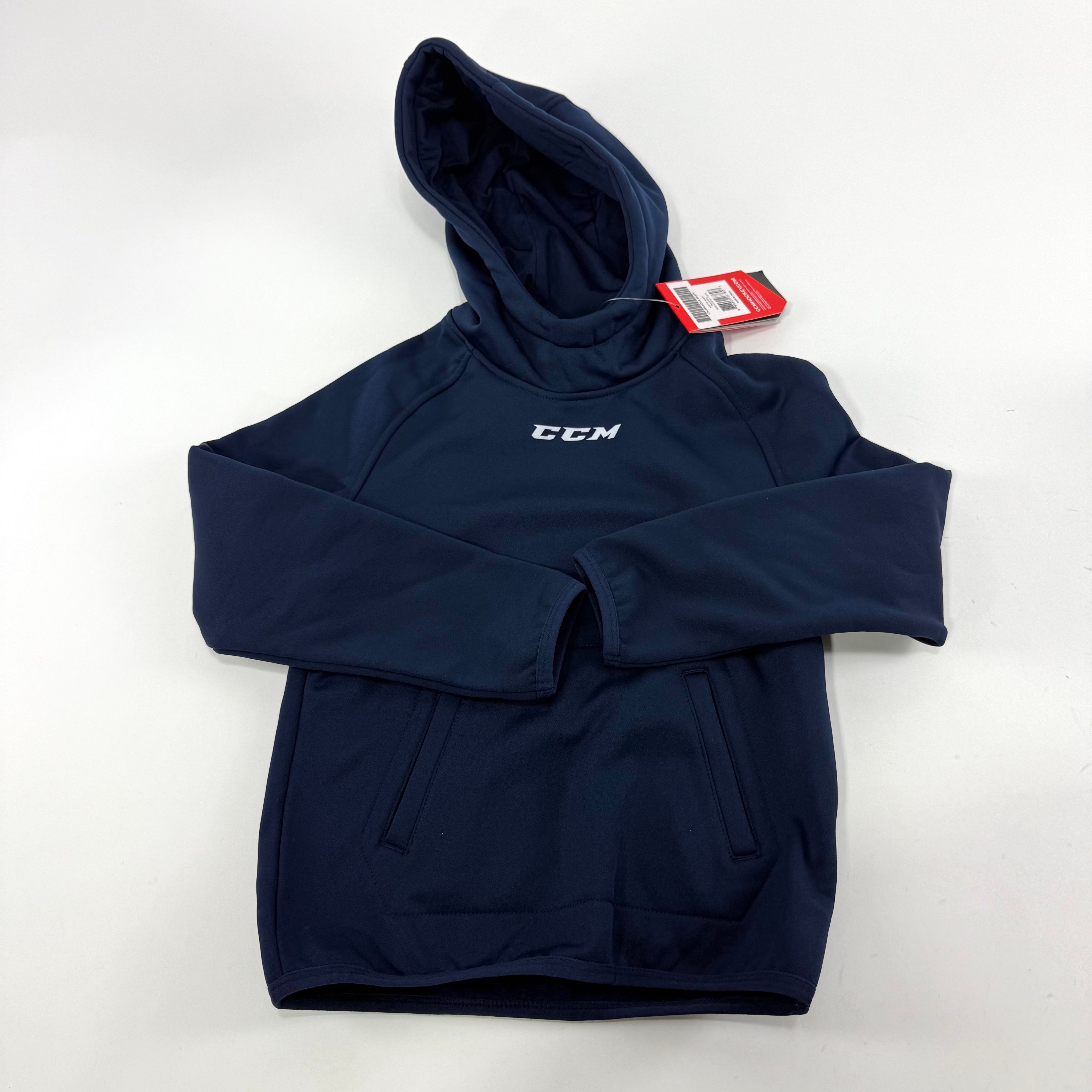 New Navy CCM Youth Pullover Performance Fleece Hoodie | Youth S | #888600267807 - Top Flight Hockey