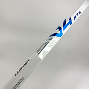 New Regular White/Royal Warrior Ritual V4 Goalie Stick | 25" Paddle Wedge Curve | Lankinen | R281 - Top Flight Hockey