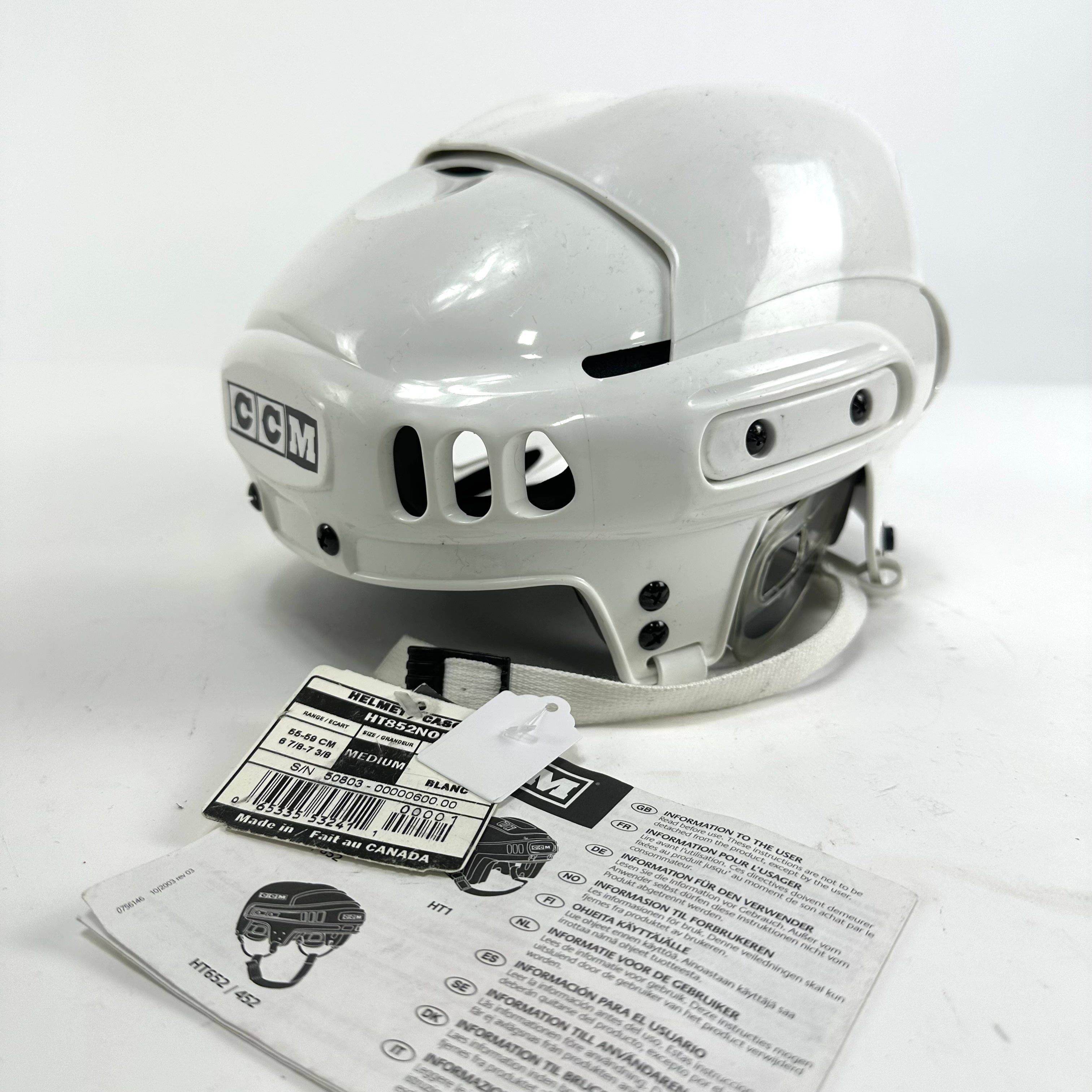 New White CCM Tacks 852 Helmet | Medium | L310 - Top Flight Hockey