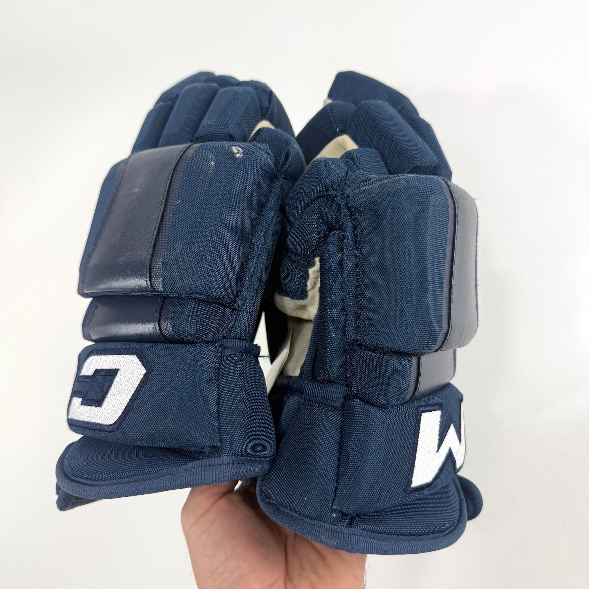 Used Navy CCM HG97 Gloves | 14" | D353