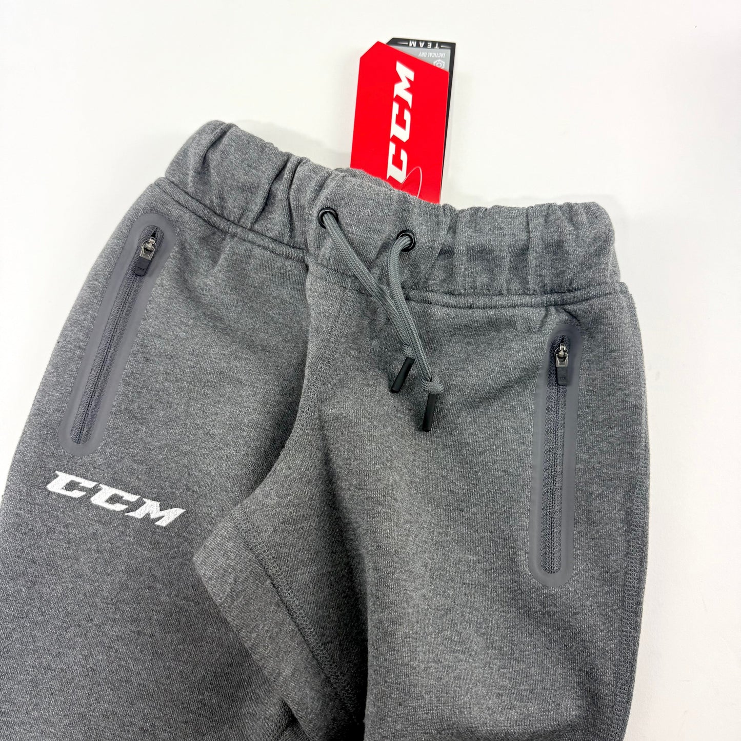 New Dark Grey CCM Youth Premium Tapered Fleece Pant | Youth XXS | #191520015589