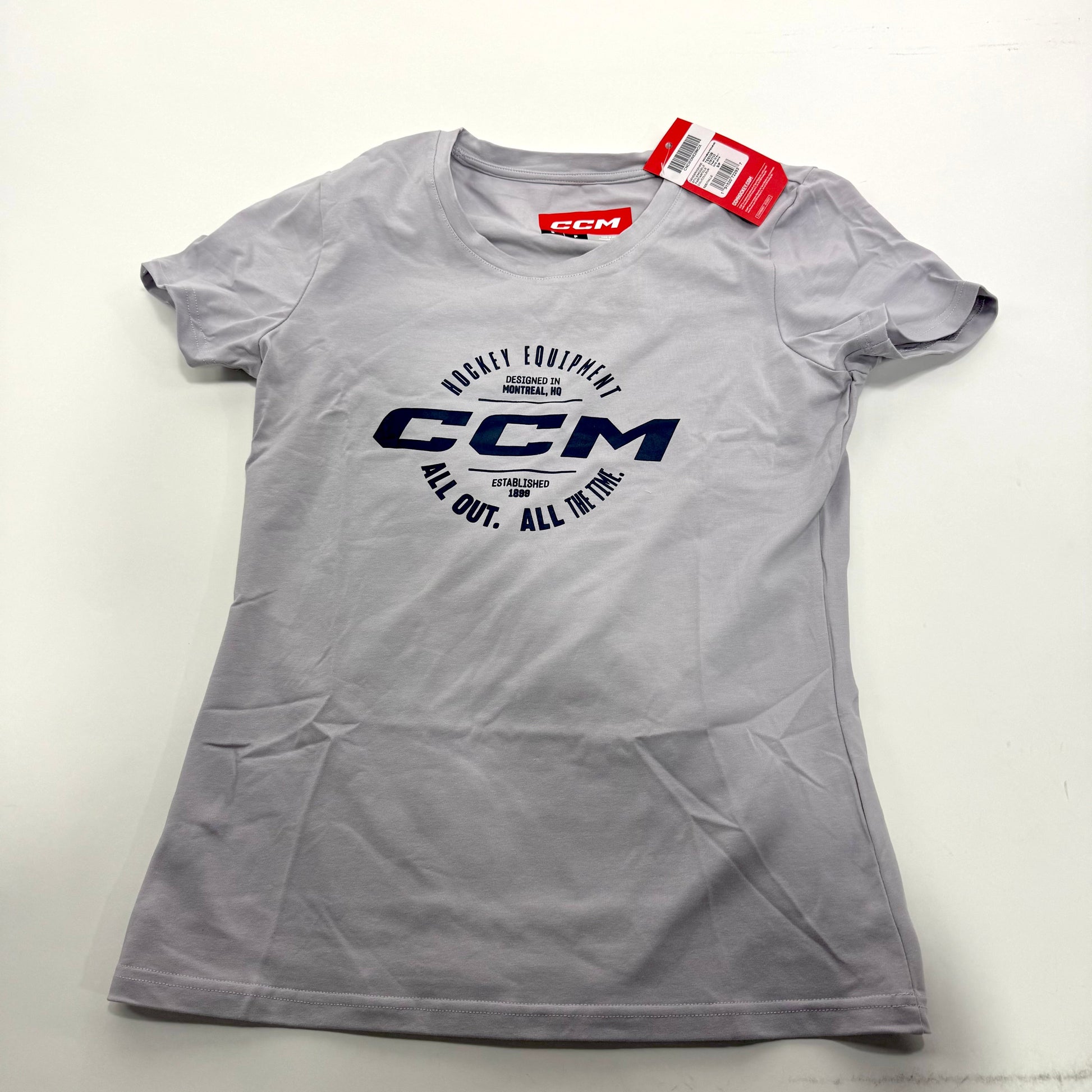New CCM Womens Grey Spring SS Tee | Womens S | #191520722937 - Top Flight Hockey