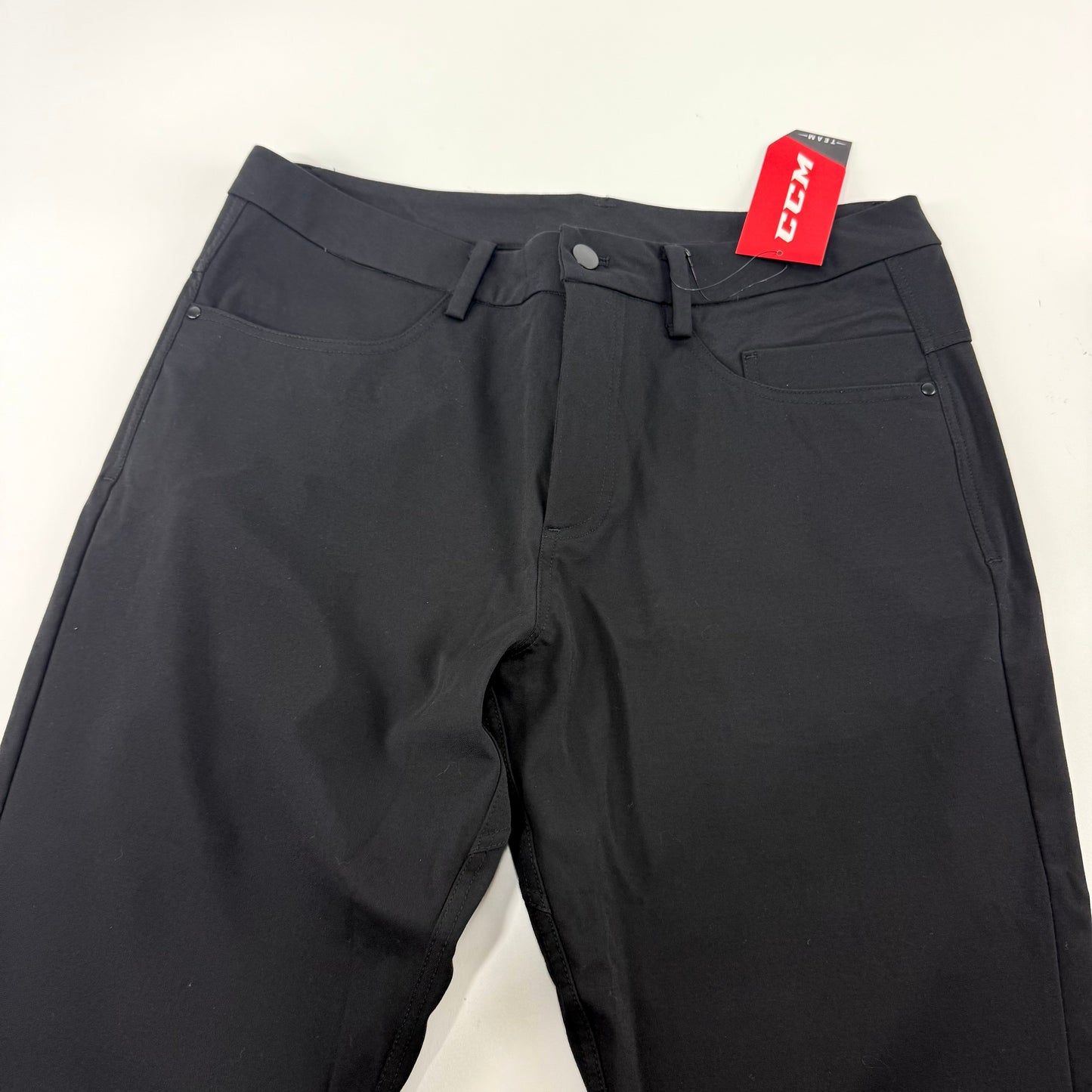 New Black CCM Mens Travel Pant | 34" | #888600717791 - Top Flight Hockey