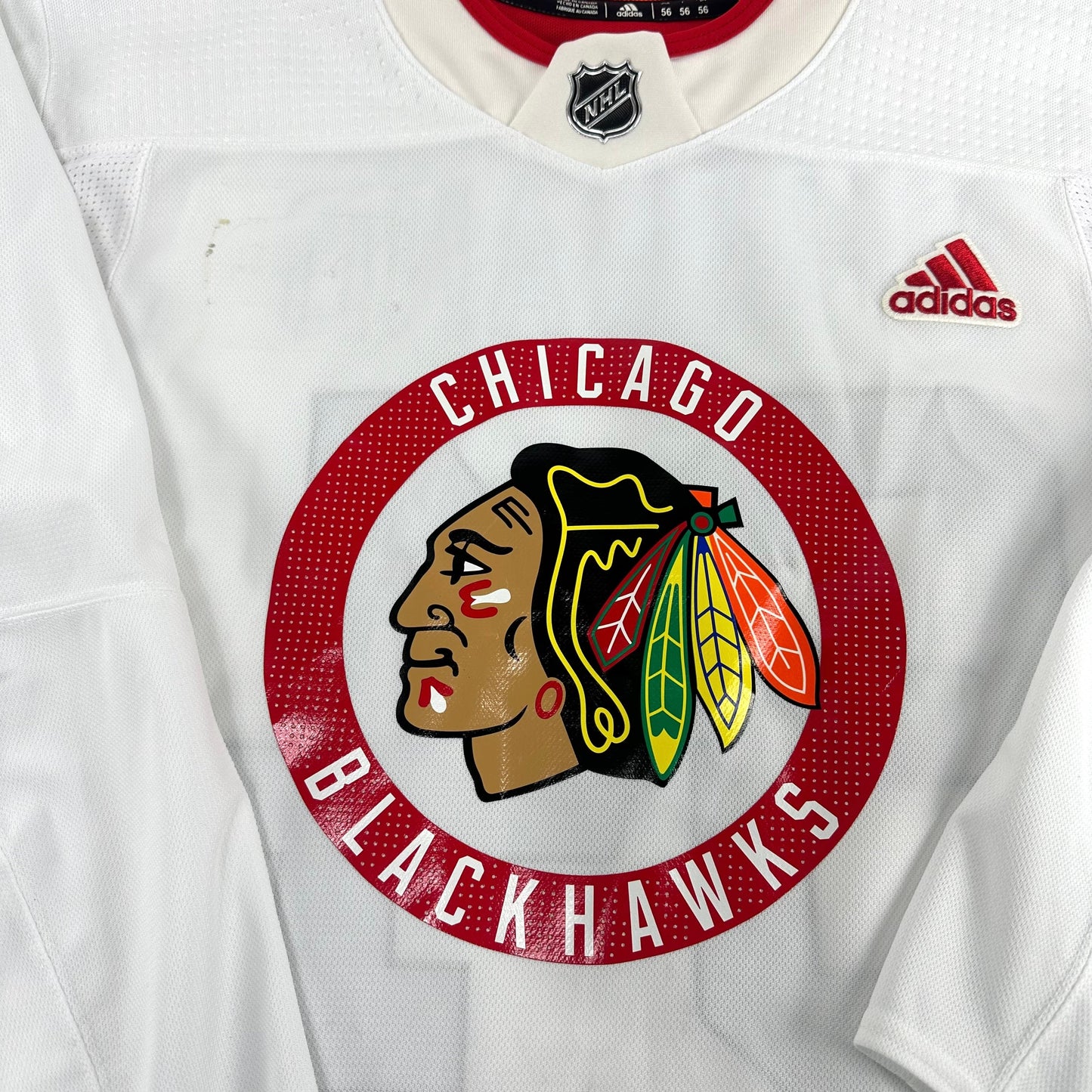 PHARAND #64 - White Chicago Blackhawks Camp / Practice Jersey - Adidas MIC Size 56
