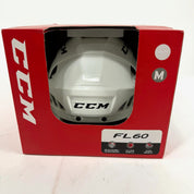 New White CCM FL 60 Helmet | Medium - Top Flight Hockey