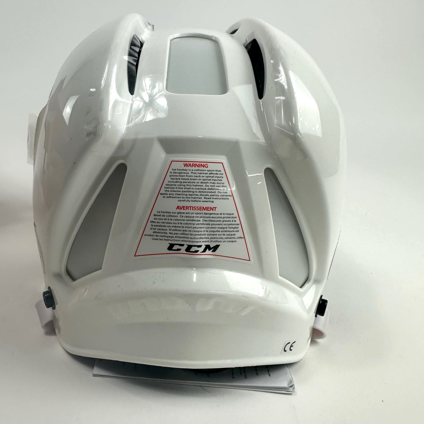 Brand New Large White CCM Fitlite Helmet - Top Flight Hockey