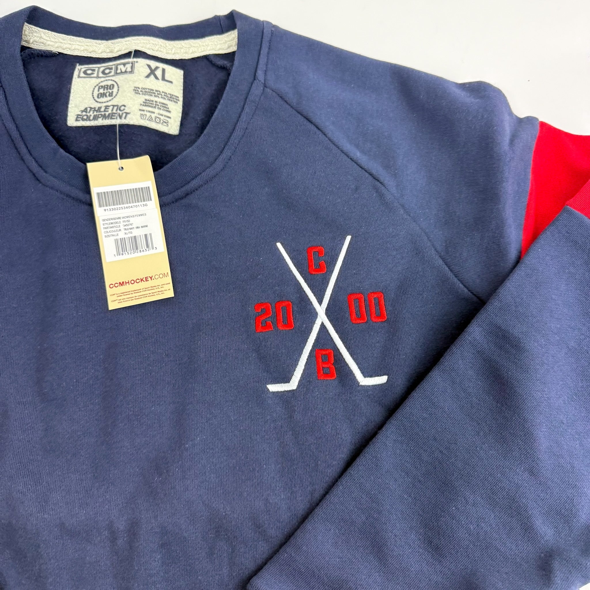 Brand New Columbus Blue Jackets Womens XL Crew Cut Sweatshirt - #191520286323 - Top Flight Hockey