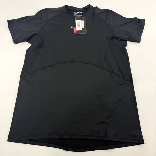 New Black Mens CCM Compression Short Sleeve Shirt | Senior XL | #191520514730