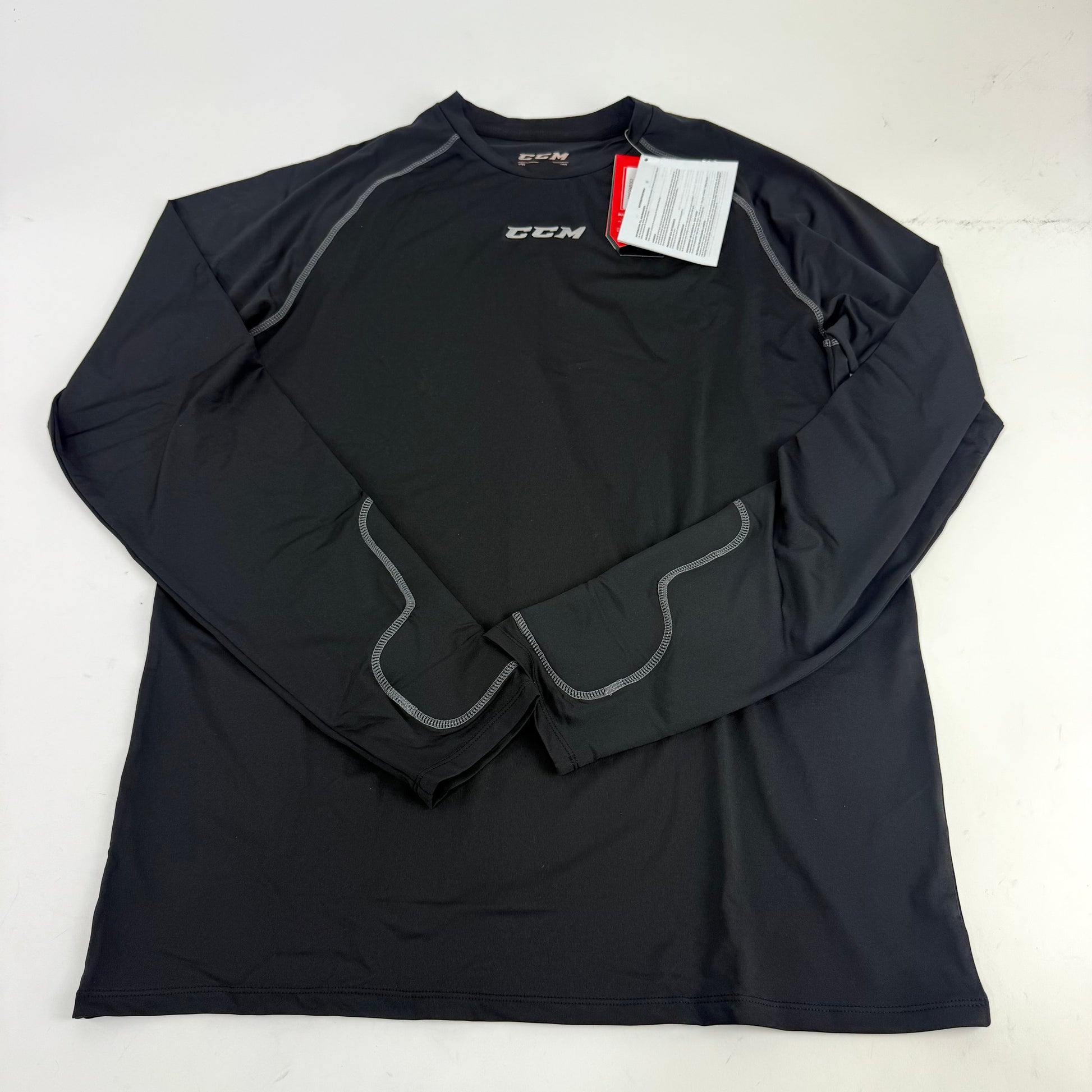 New CCM Black Mens Pro Cut Long Sleeve Top | Senior XXL | #191520511296 - Top Flight Hockey