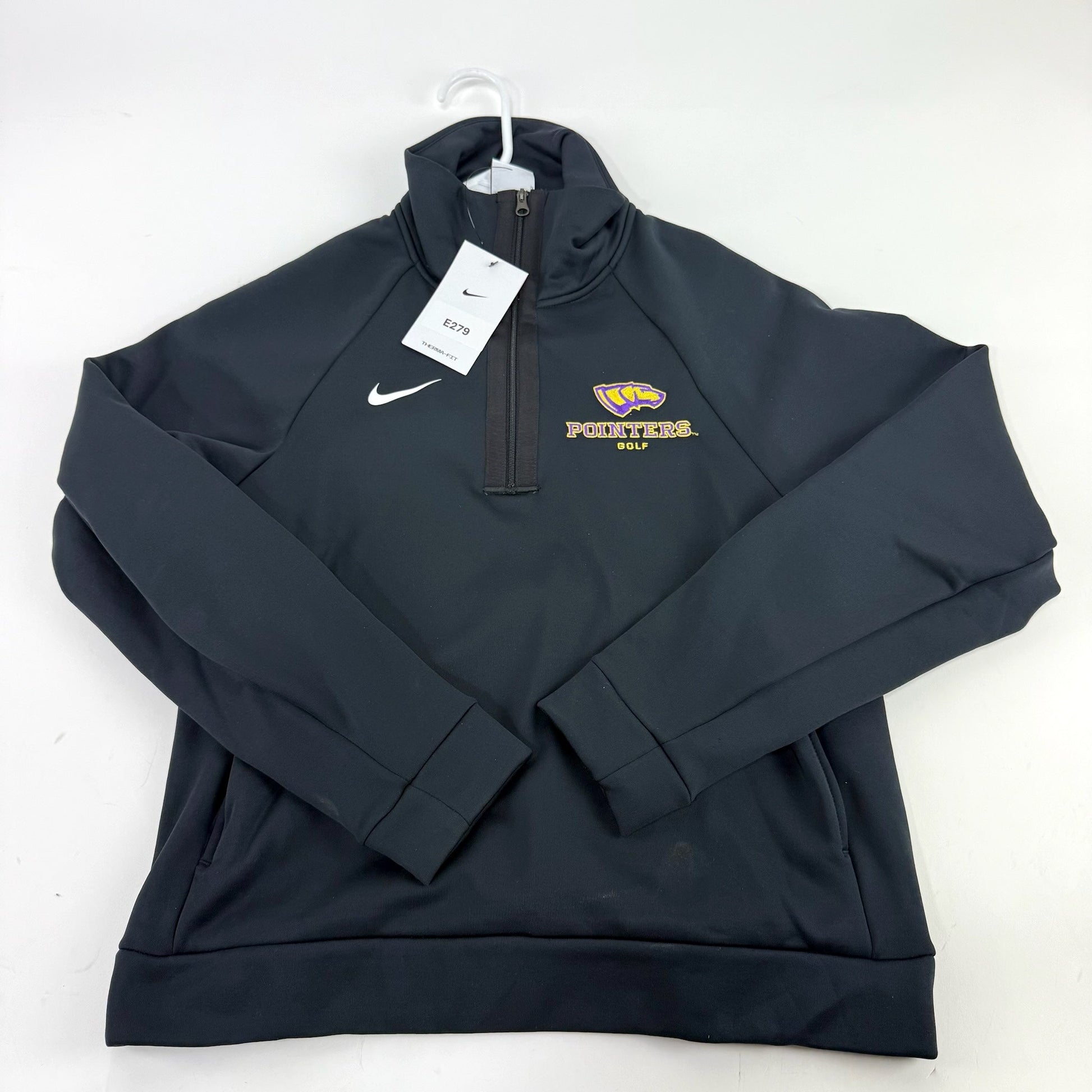 New Black Nike Womens UWSP Pointers Quarter Zip | Womens S | E279 - Top Flight Hockey