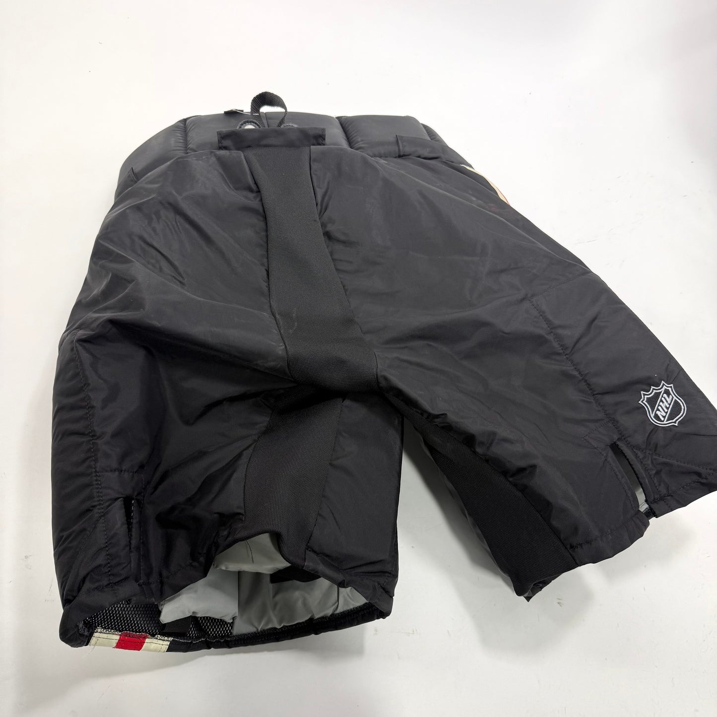 Used Black Chicago Blackhawks Winter Classic Vaughn Pro Goalie Pants | XL? | Soderblom | BH256