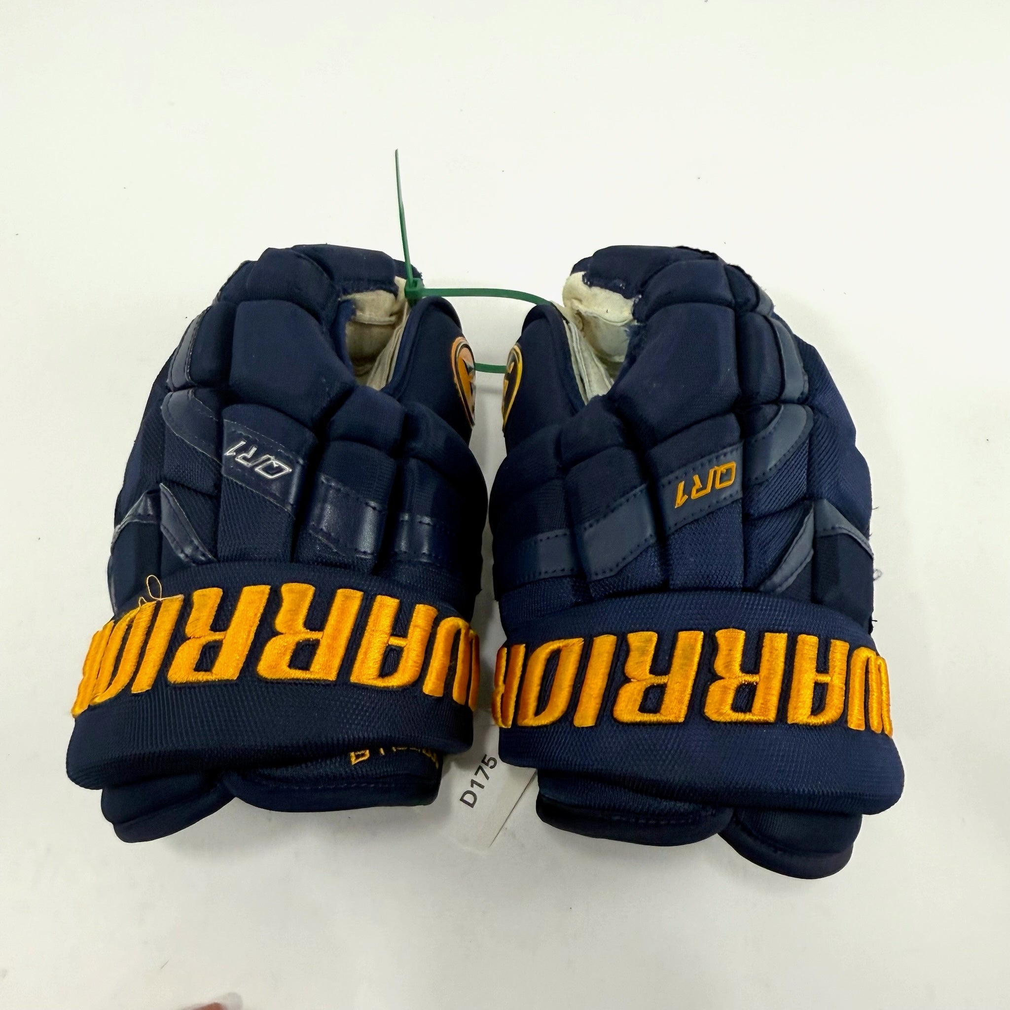 Used Navy STL Blues Warrior QR1 Pro Gloves | 14" | Scandella | D175 - Top Flight Hockey