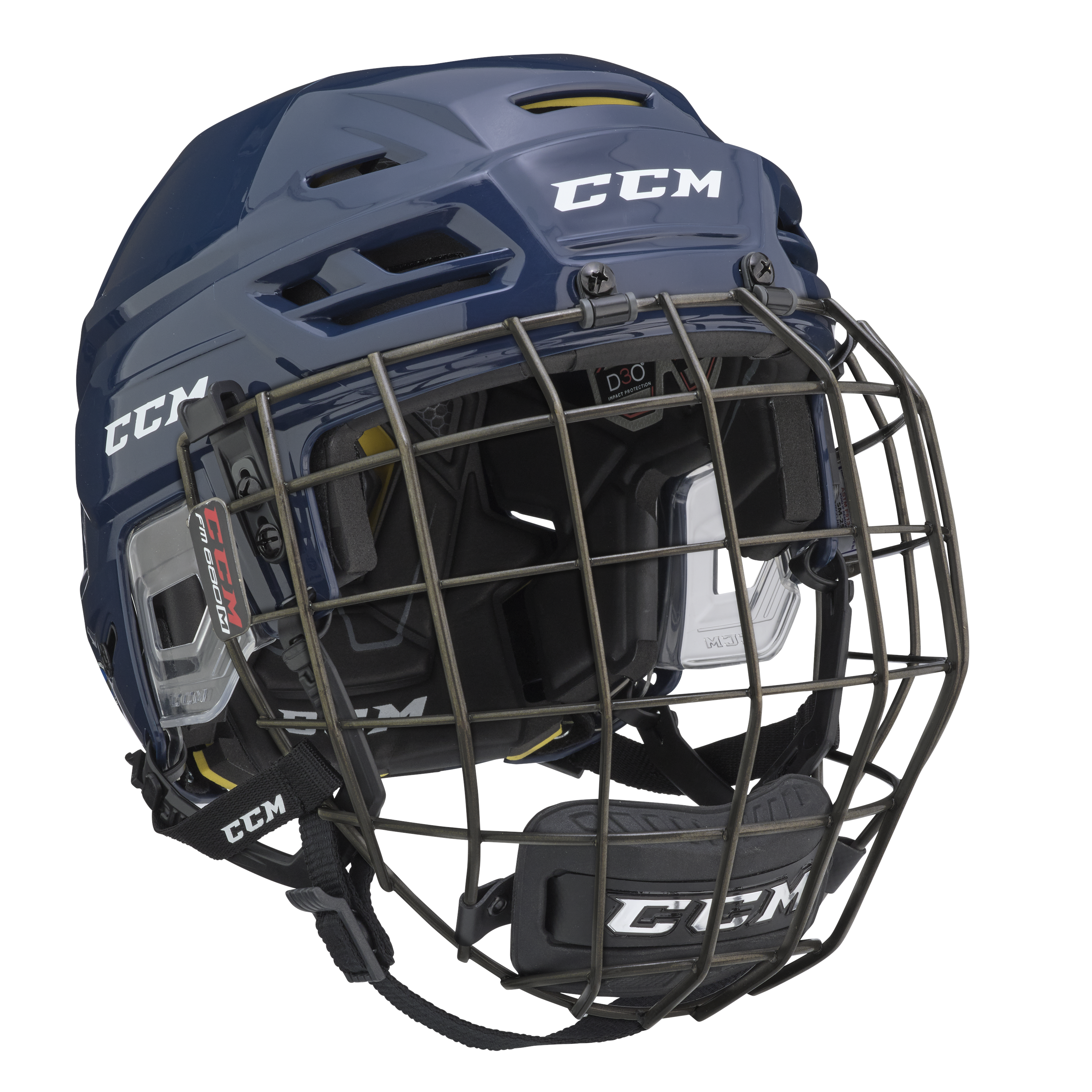 New CCM Navy Tacks 310 Helmet Combo | Senior M | #888600299150 - Top Flight Hockey