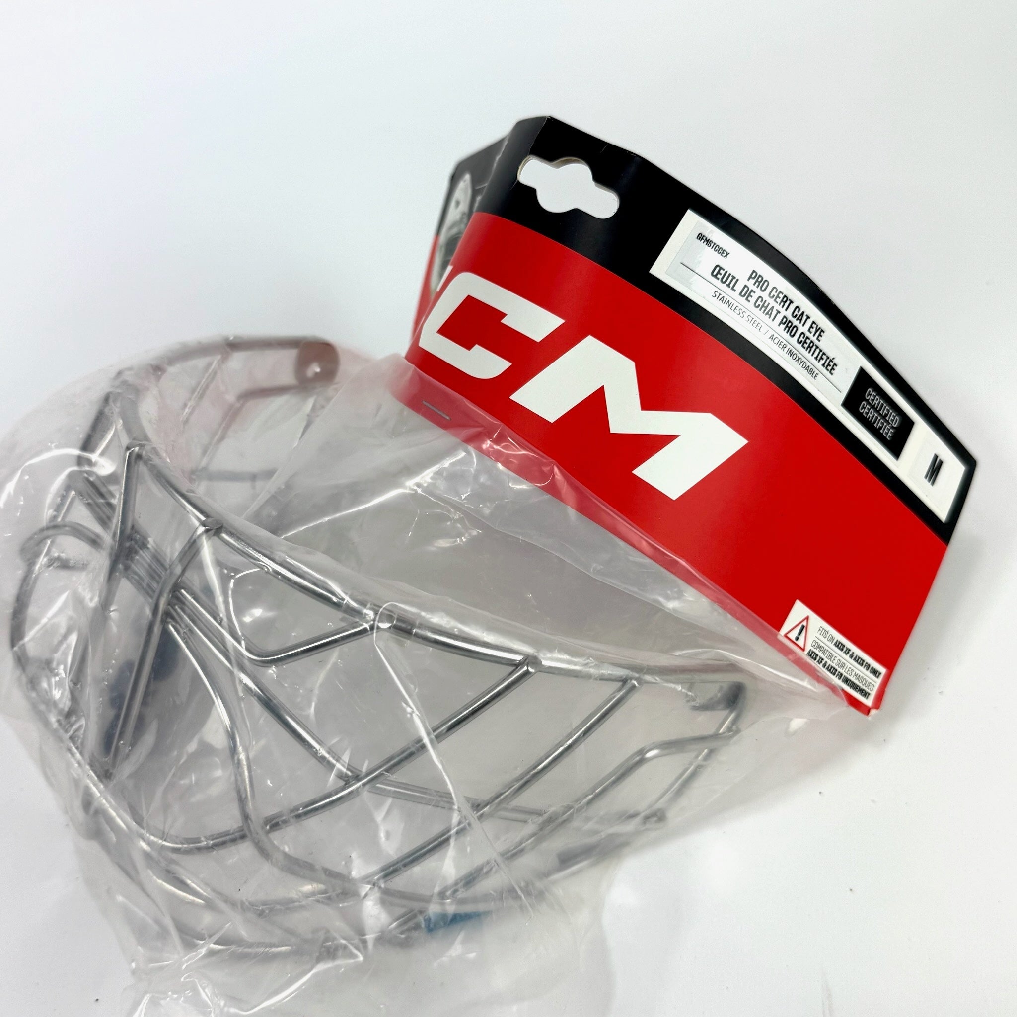 New Chrome CCM Pro Certified Cat Eye Cage | Sr Medium - Top Flight Hockey