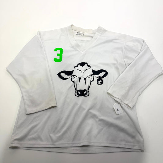 Used White Tron Cow Jersey | Large | A93