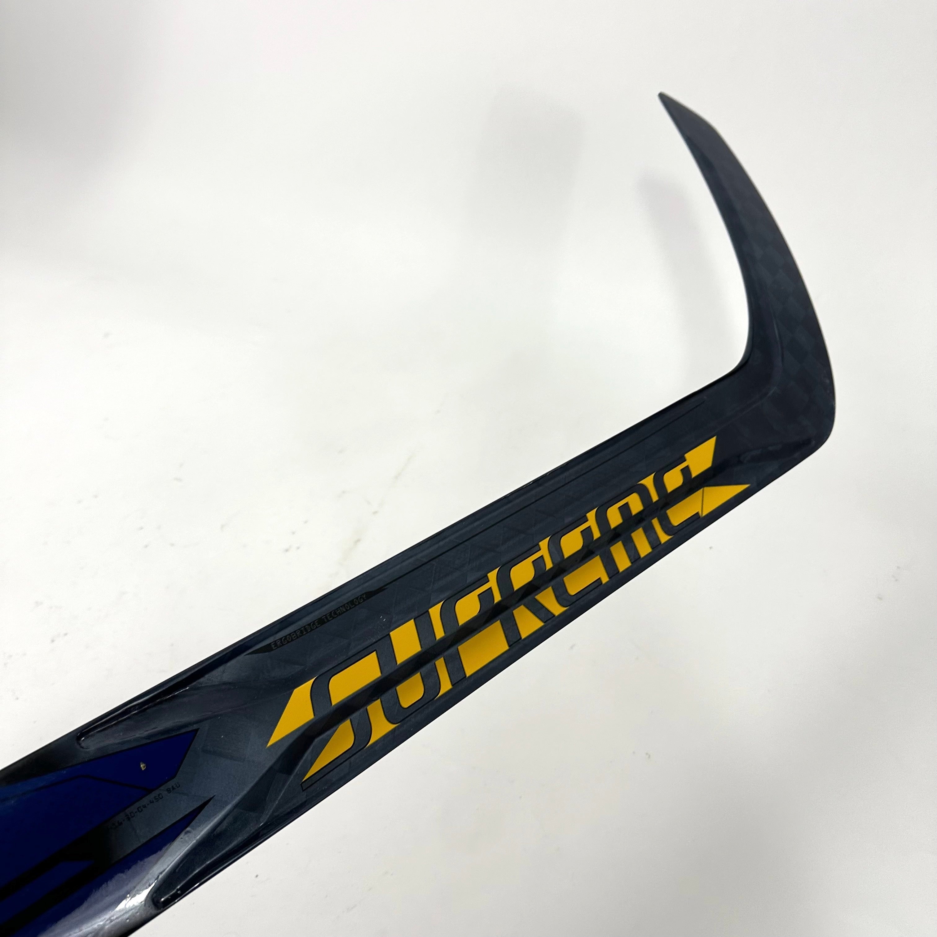 Brand New Full Right Blue and Yellow Bauer Supreme Mach Goalie Stick | P34 Curve 25" Paddle | G252