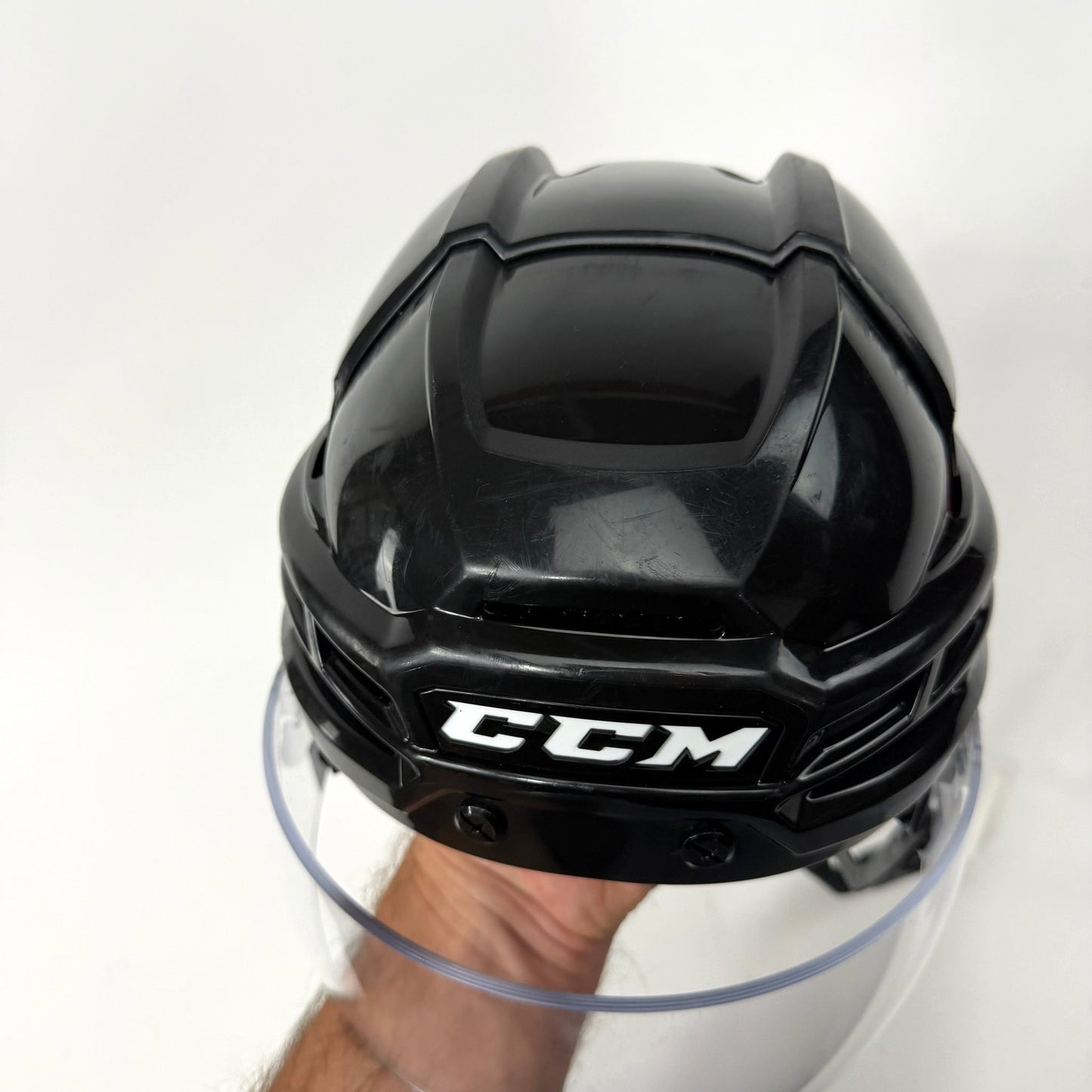 Used Black CCM Tacks X Helmet with Oakley Short Cut Visor | Senior Medium | J115