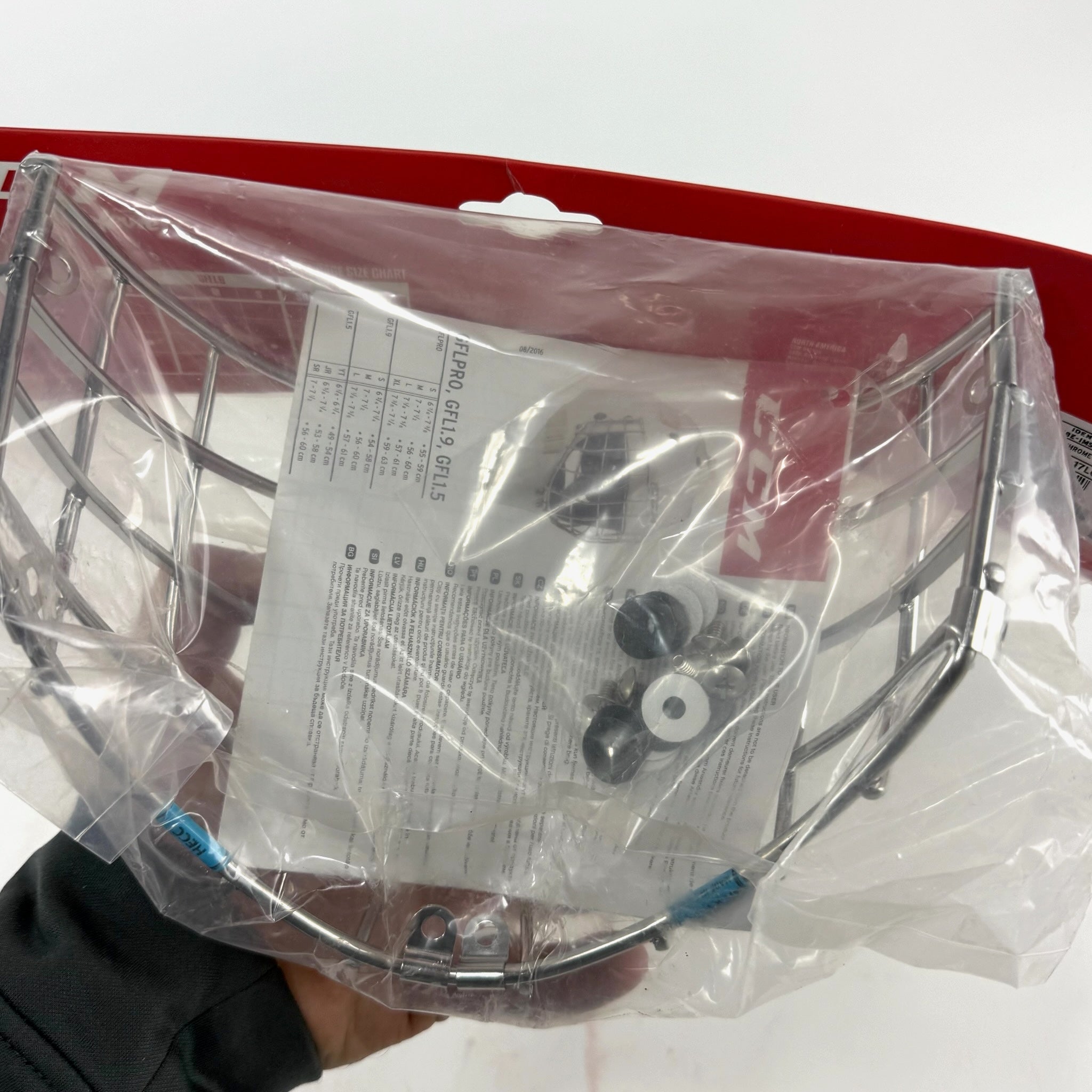 New Chrome CCM Pro Straight Goalie Cage | Sr Medium/Large - Top Flight Hockey