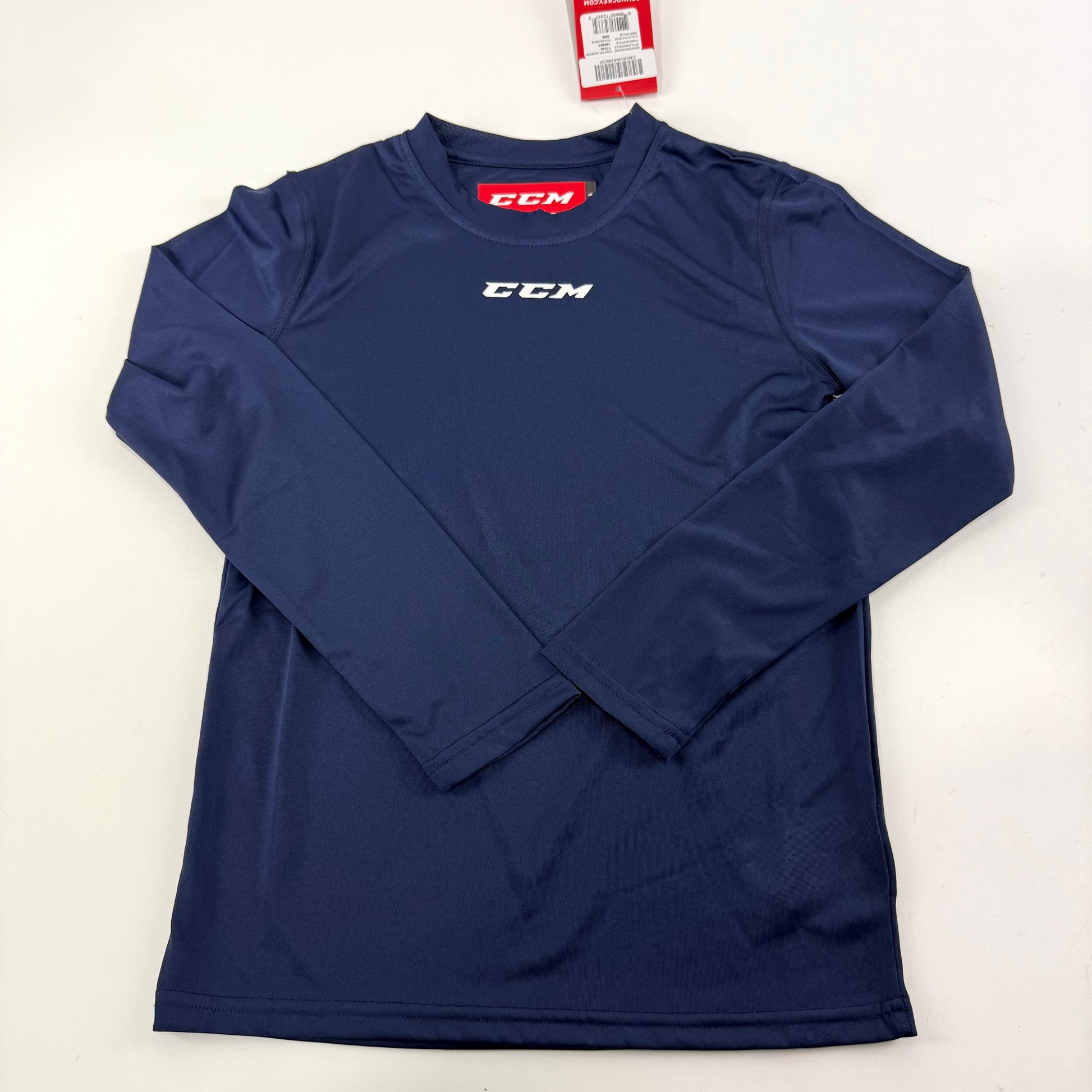 New Navy CCM Youth Dri Fit Long Sleeve Training Shirt | Youth M | #888600723372 - Top Flight Hockey