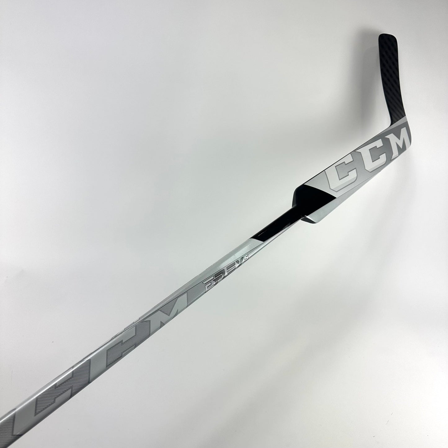 Brand New Black, White and Grey CCM Eflex 5 Goalie Stick - P4 Curve | 25" Paddle - Top Flight Hockey