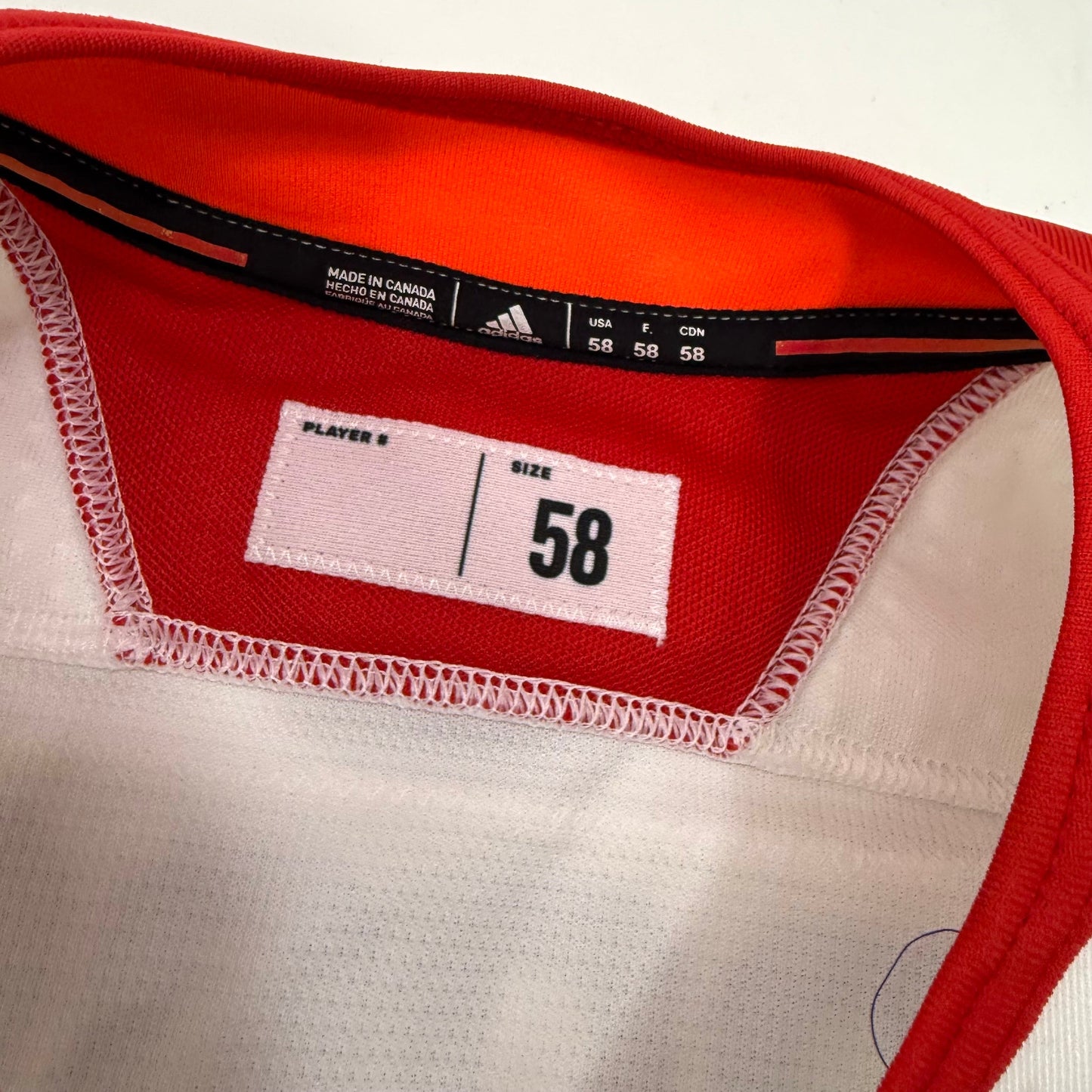 Used White Chicago Blackhawks Adidas MIC Practice Jersey | Size 58 | Roos #89