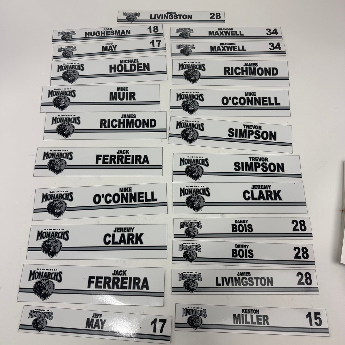 Manchester Monarchs Locker Room Nameplates (Group#5) - Top Flight Hockey