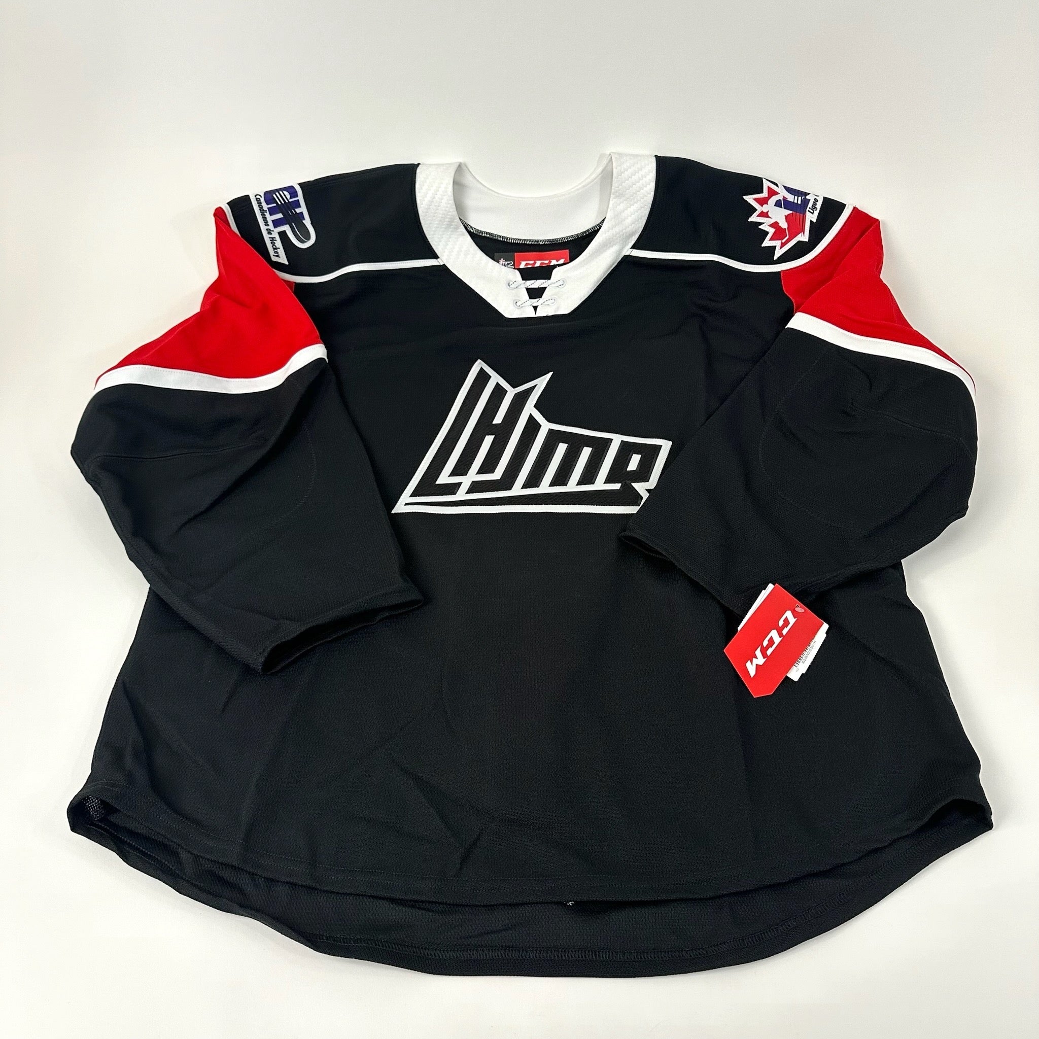 Brand New CCM Black and Red LHJMA Blank Game Jersey LCH - Size 52 - Top Flight Hockey