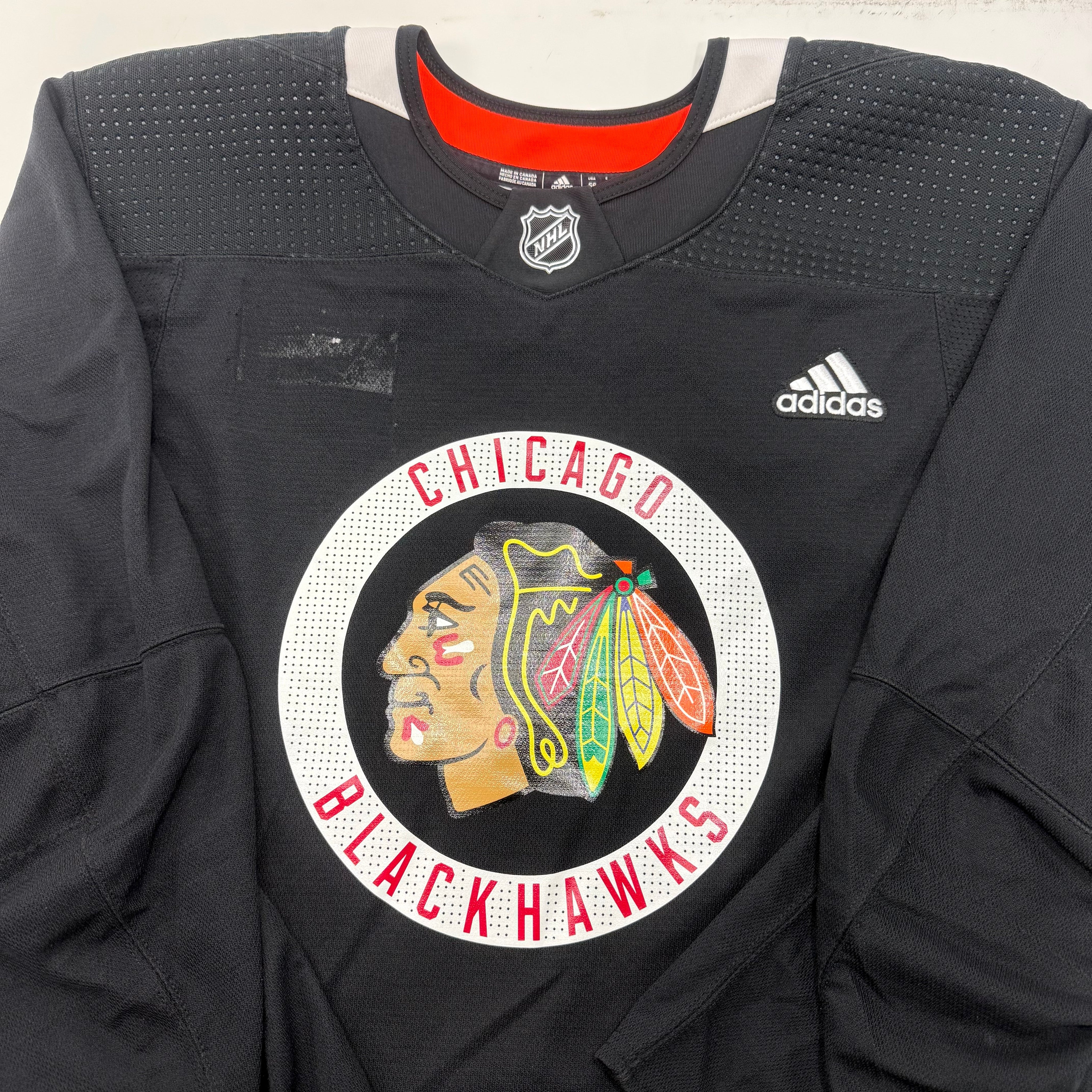 Used Black Chicago Blackhawks Adidas MIC Practice Jersey | Size 56 - Top Flight Hockey