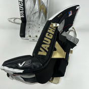 Used Vegas Knights White and Gold Vaughn V9 Goalie Leg Pads | Saville | 35+1"