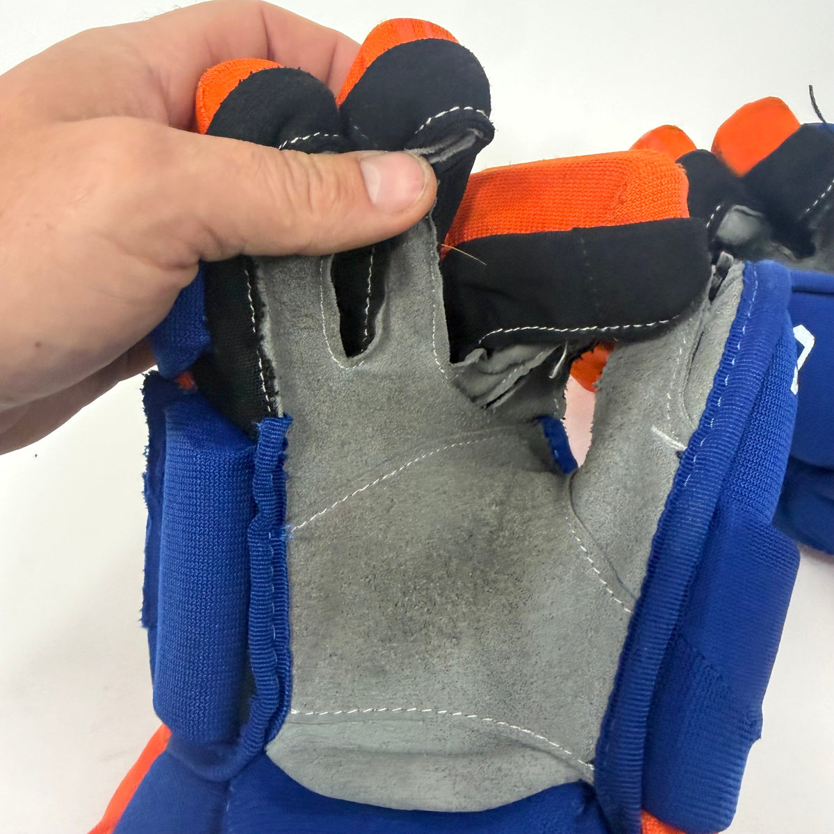 Used Royal and Orange CCM HGQL Gloves | 13" | AB395 - Top Flight Hockey
