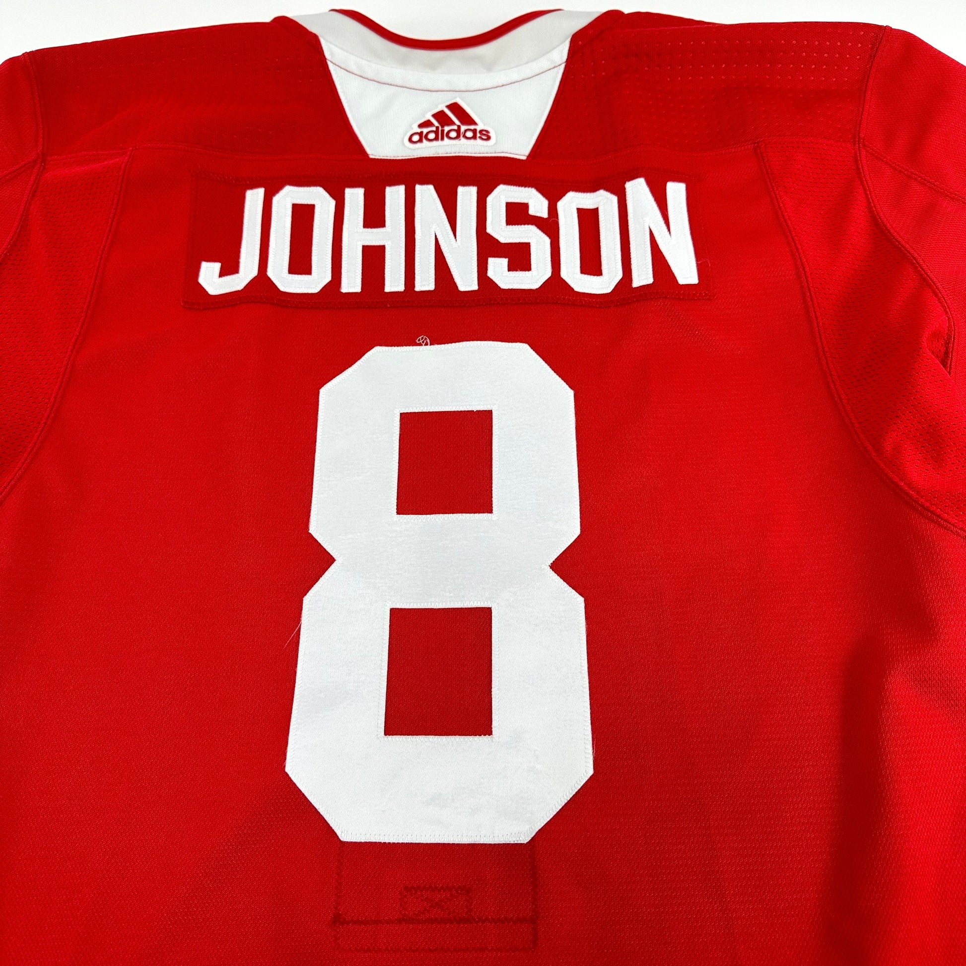 JOHNSON #8 - Red Chicago Blackhawks Practice Jersey - Adidas MIC Size 58 - Top Flight Hockey