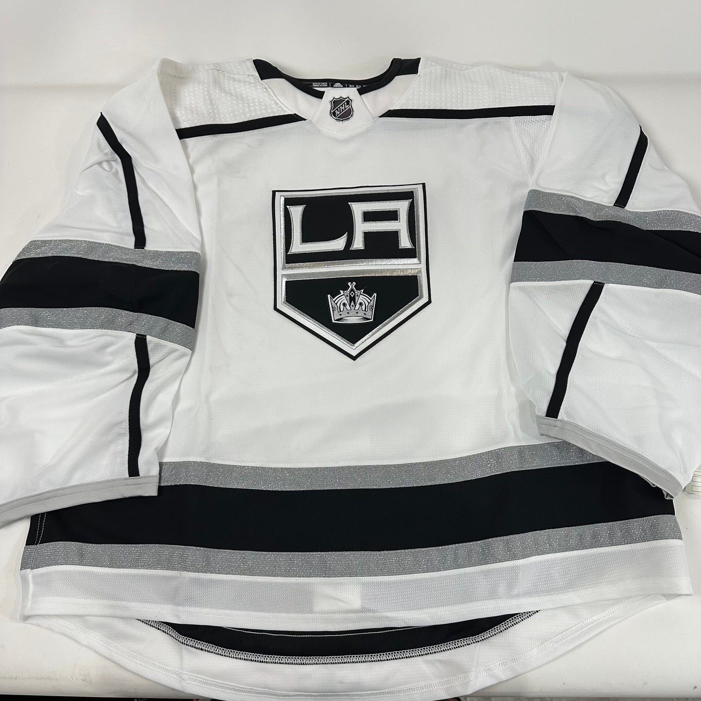Brand New Blank Adidas MIC LA Kings Game Jersey | White | Size 58 - Top Flight Hockey