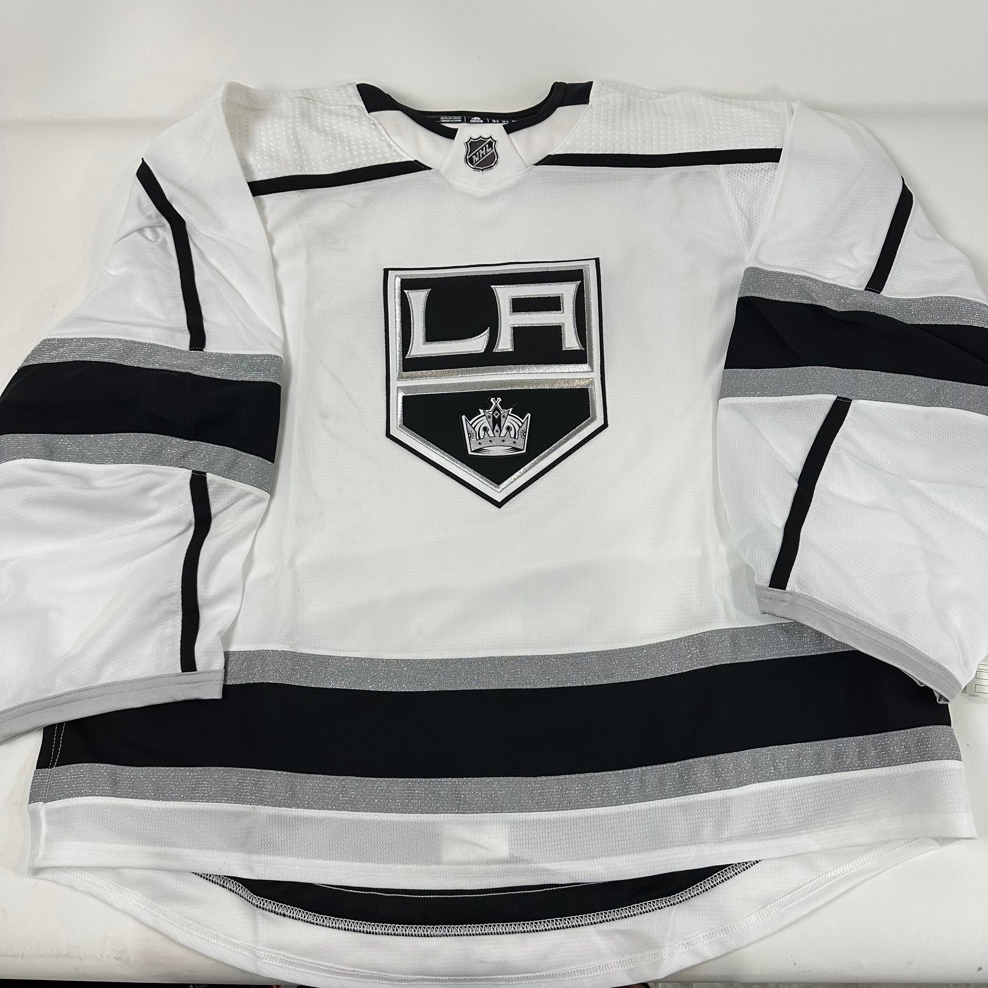 Brand New Blank Adidas MIC LA Kings Game Jersey | White | Size 58 - Top Flight Hockey