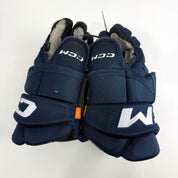 Used Navy CCM Tacks Pro Gloves | 14" | D364