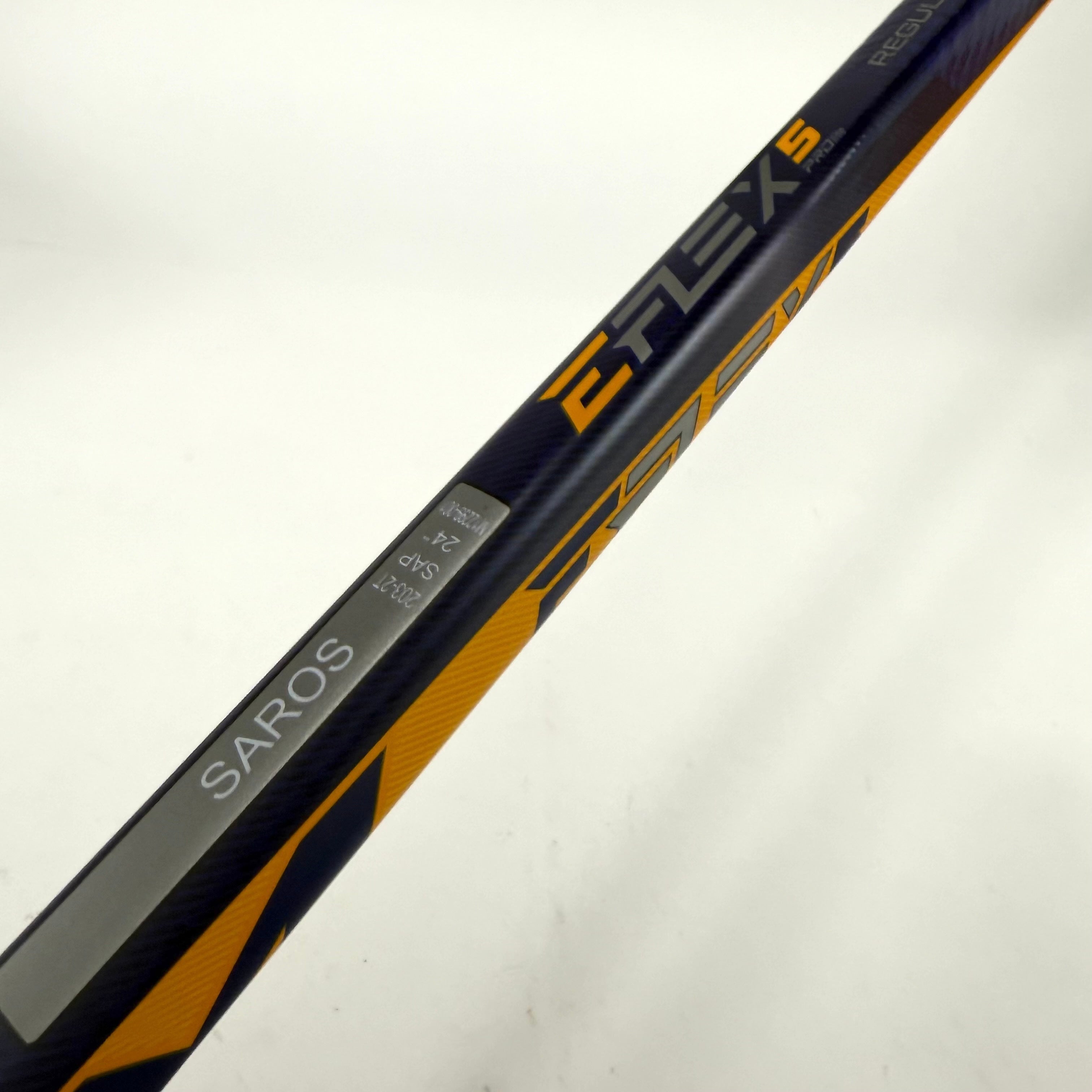 New Regular Blue/Yellow Eflex 5 Pro Lite Goalie Stick | 24" Paddle Heel Curve | Saros | R627 - Top Flight Hockey