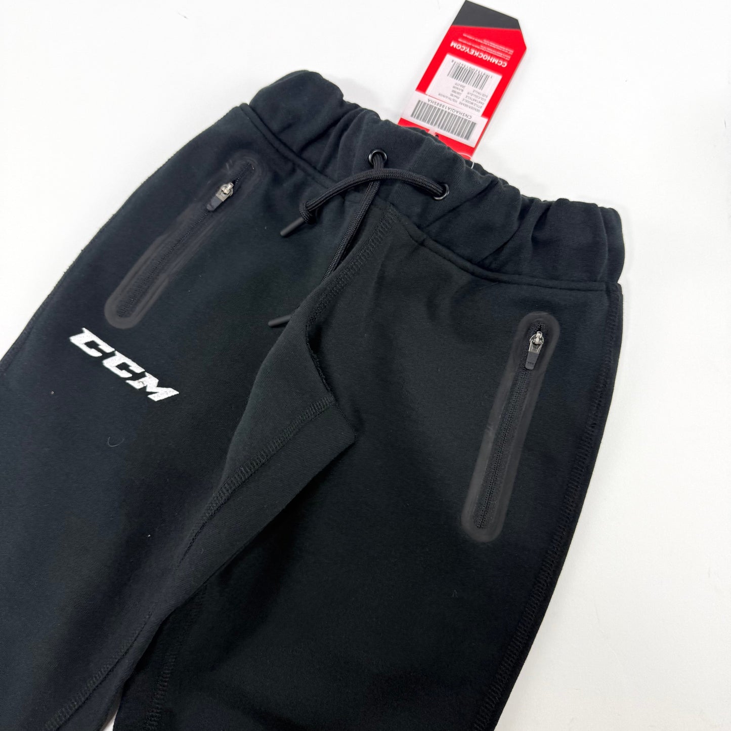 New Black CCM Youth Premium Tapered Fleece Pant | Youth XXS | #191520015428
