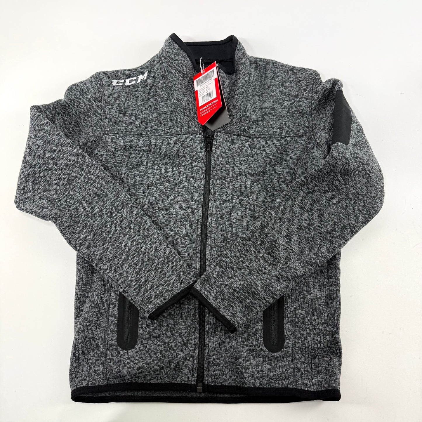 New Dark Grey CCM Youth Fleece Full Zip Jacket | Youth M | #191520014483