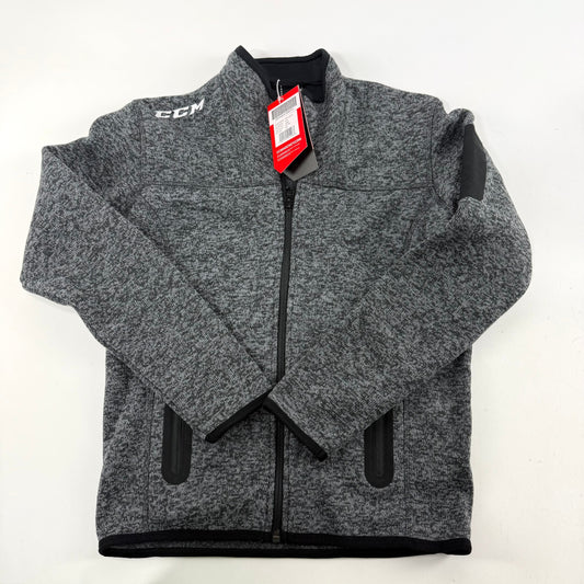 New Dark Grey CCM Youth Fleece Full Zip Jacket | Youth M | #191520014483