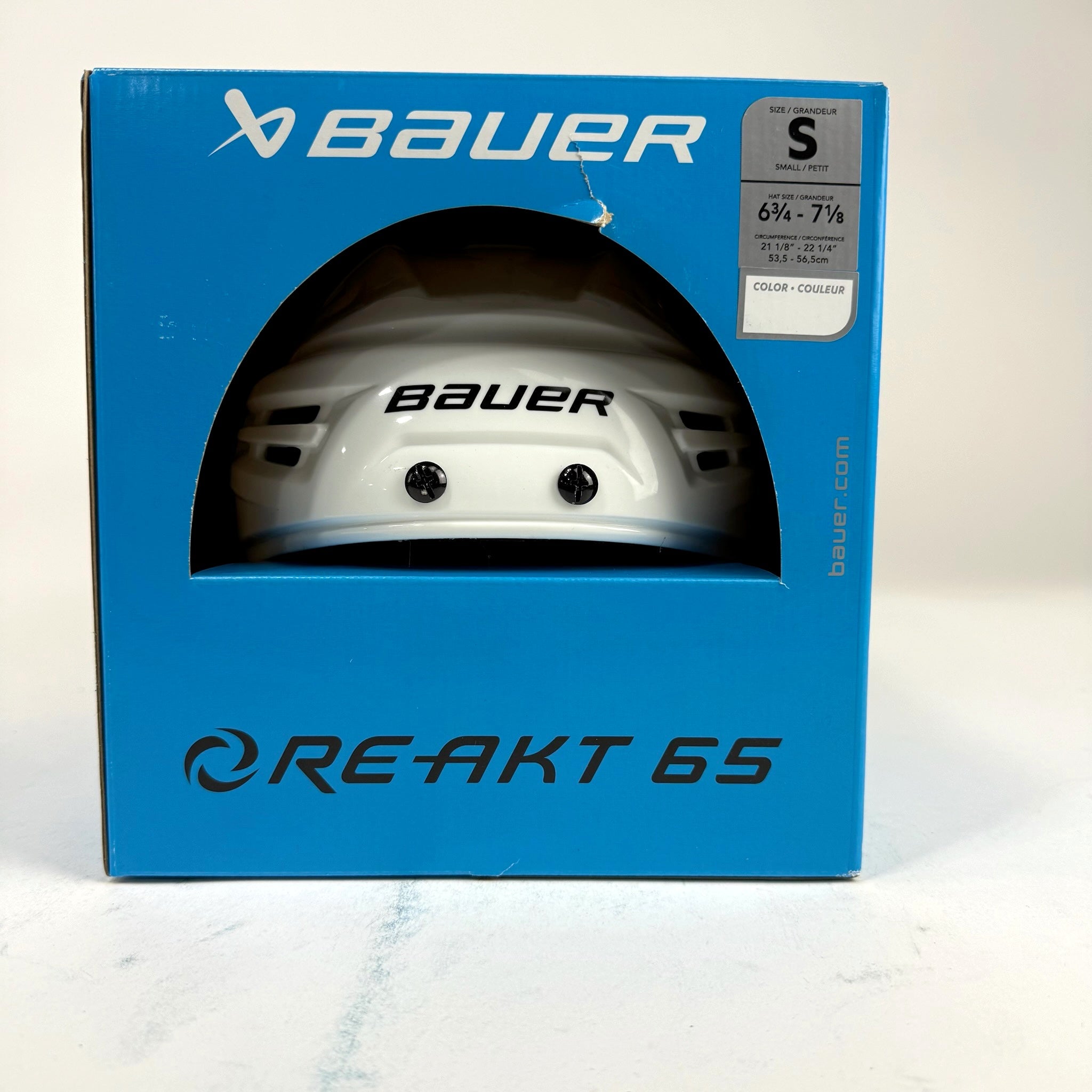 New White Bauer Re-Akt 65 Helmet | Senior Small | St. Louis Blues - Top Flight Hockey