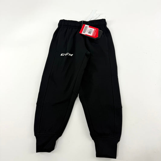 New Black CCM Youth Team Training Cuffed Pant | Youth XS | #888600283661