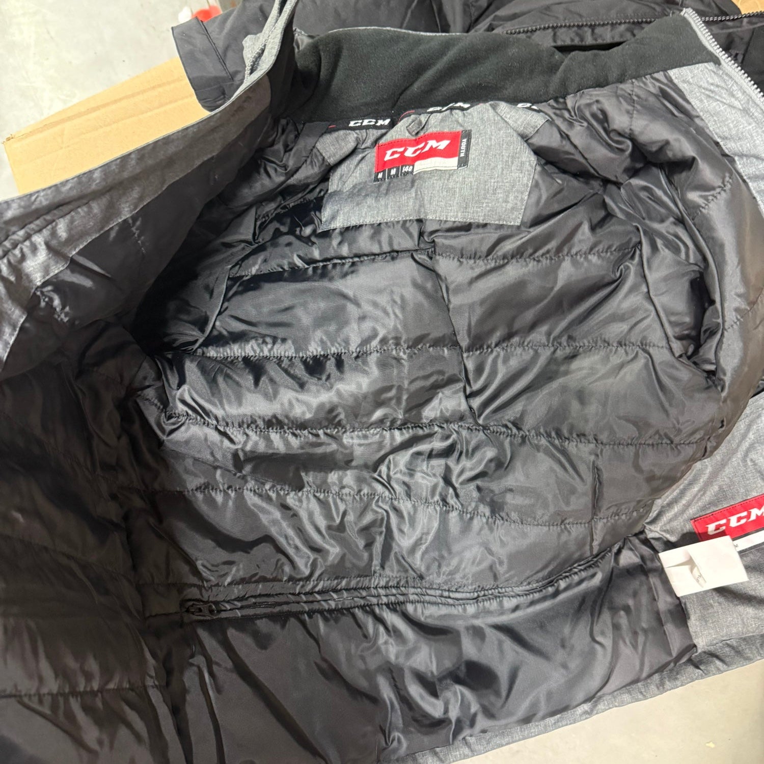 New Dark Grey CCM Youth Team Winter Jacket | Youth M | #888600282893 - Top Flight Hockey