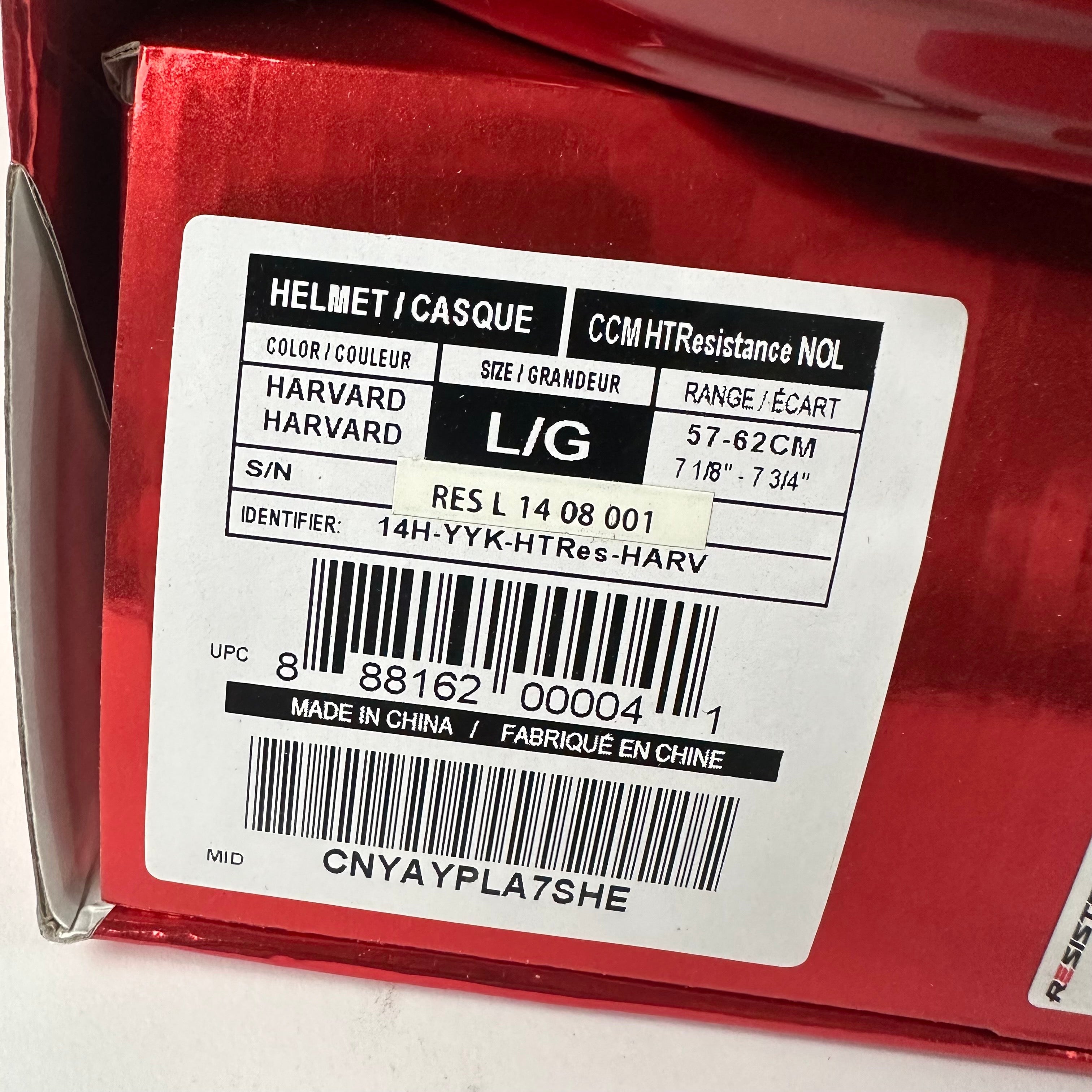 Brand New CCM Resistance Helmet in Box - Harvard Red - Large - #CCM380 - Top Flight Hockey