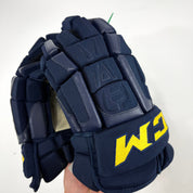 Used Stl Blues Navy CCM HGCL Gloves | 15" | D185 - Top Flight Hockey