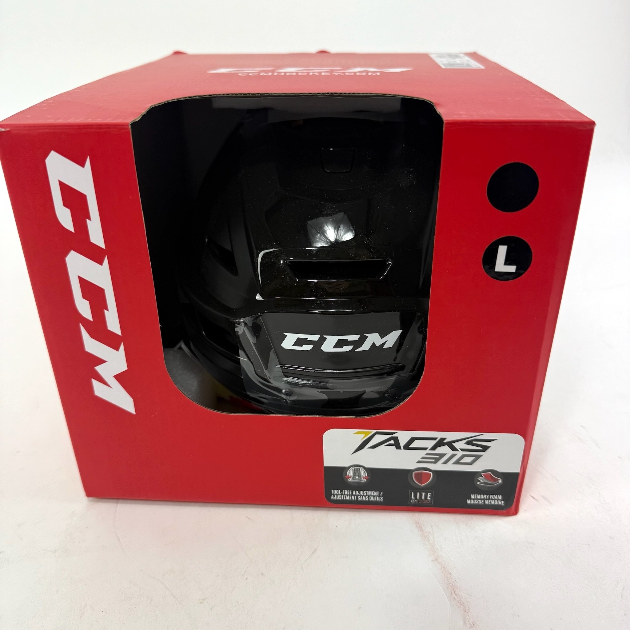 New Black CCM Tacks 310 Helmet | Large - Top Flight Hockey