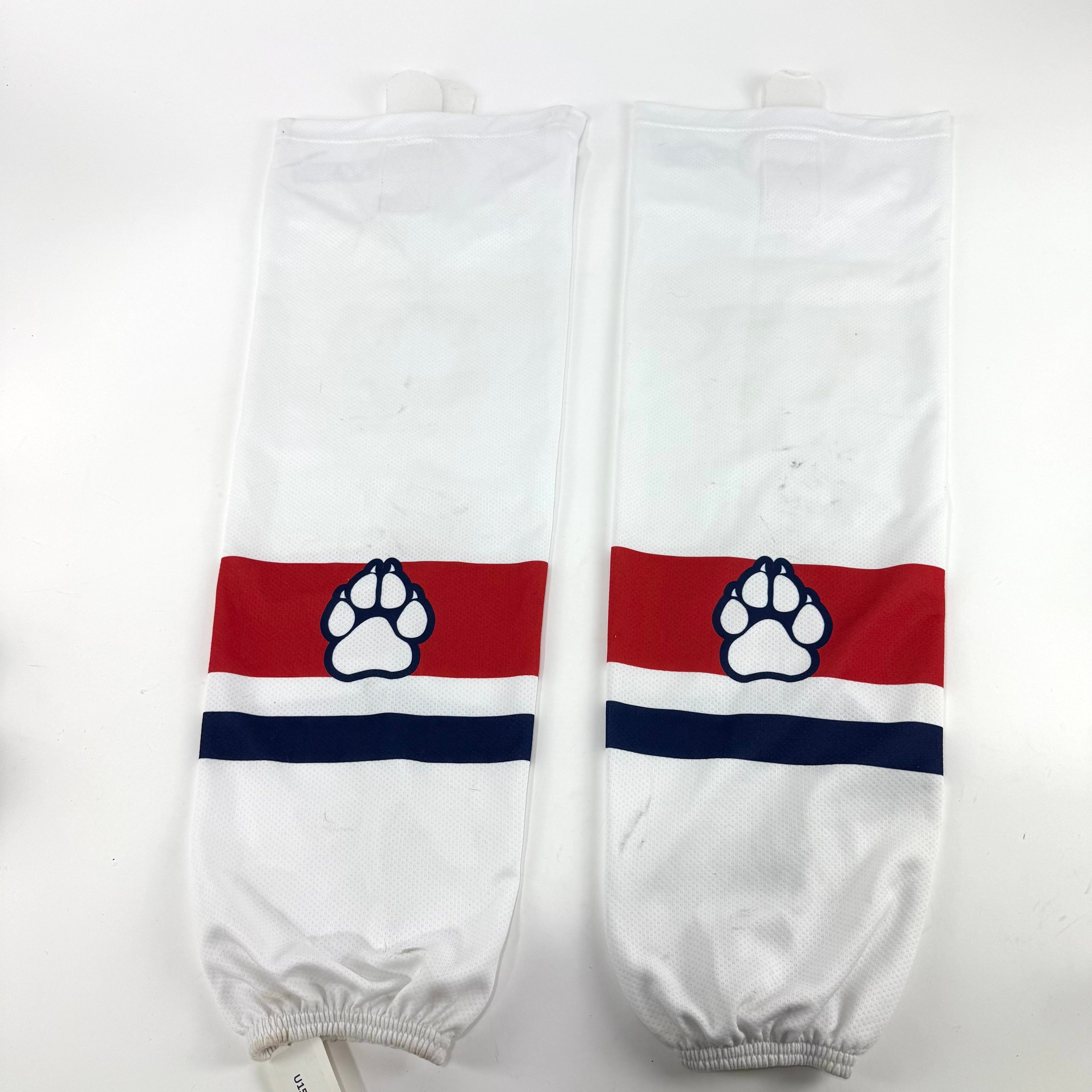 Used Red White and Blue Bear Paw K1 Practice Socks | Adult U158 - Top Flight Hockey