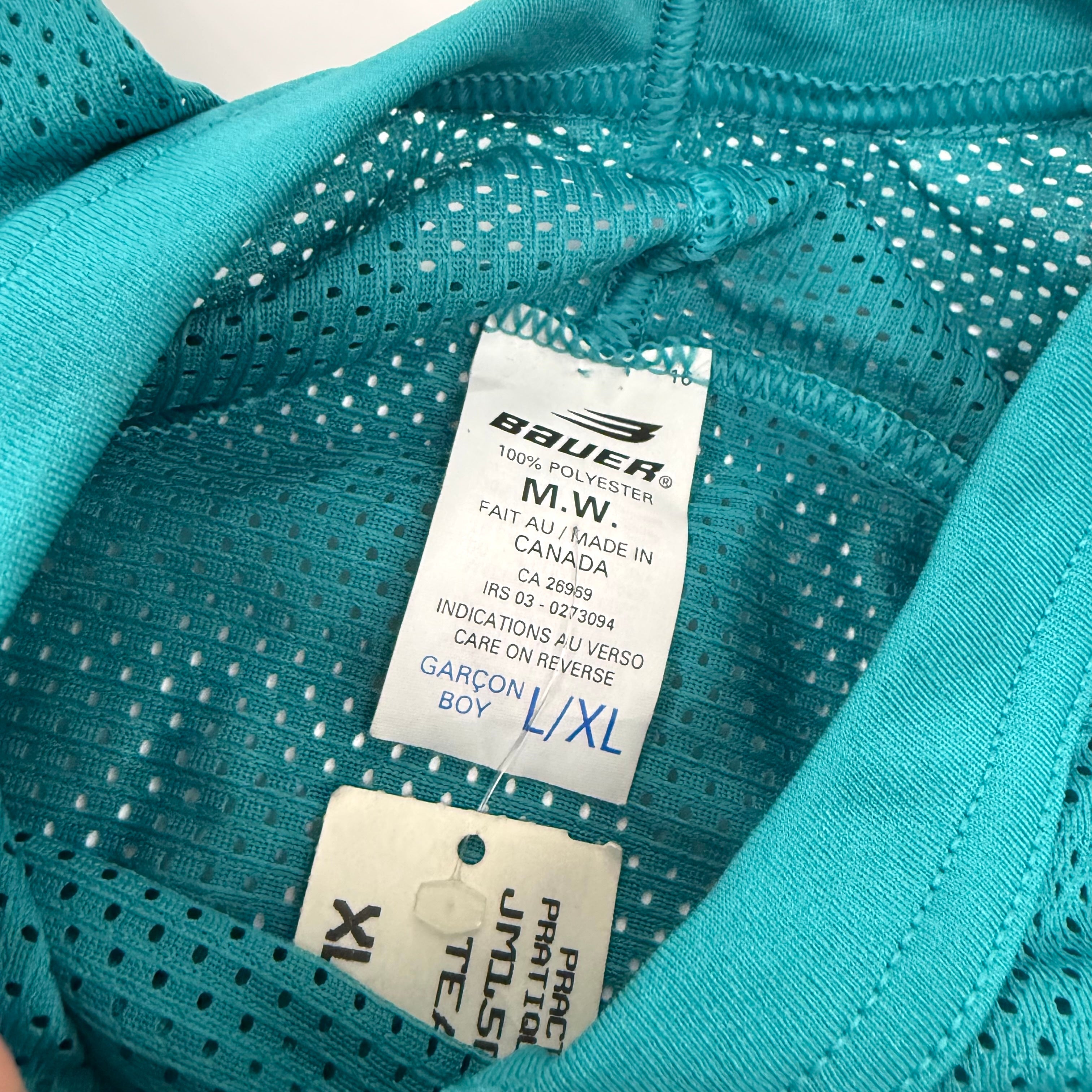 Used Teal Mesh Bauer Practice Jersey | Youth Large/XL - Top Flight Hockey