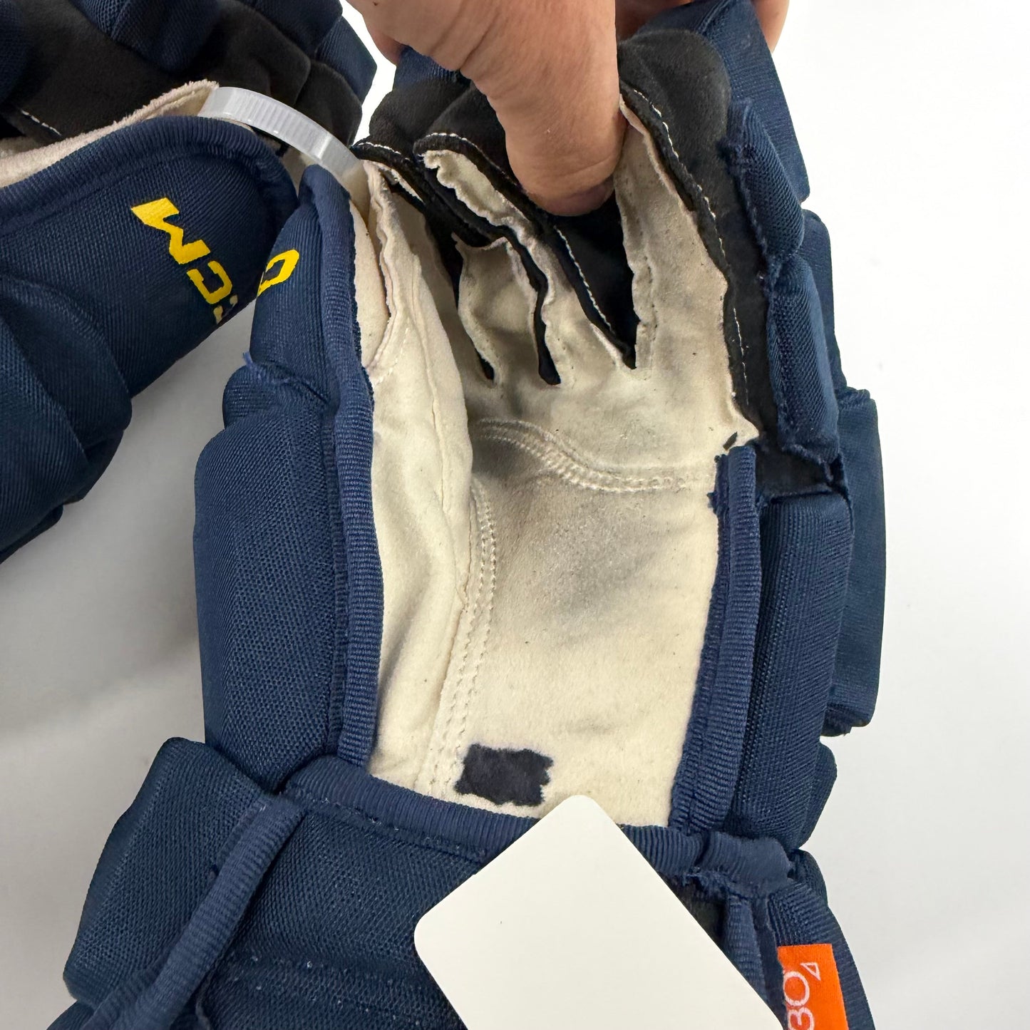 Used Navy CCM HPG43 Gloves | 14" | J114