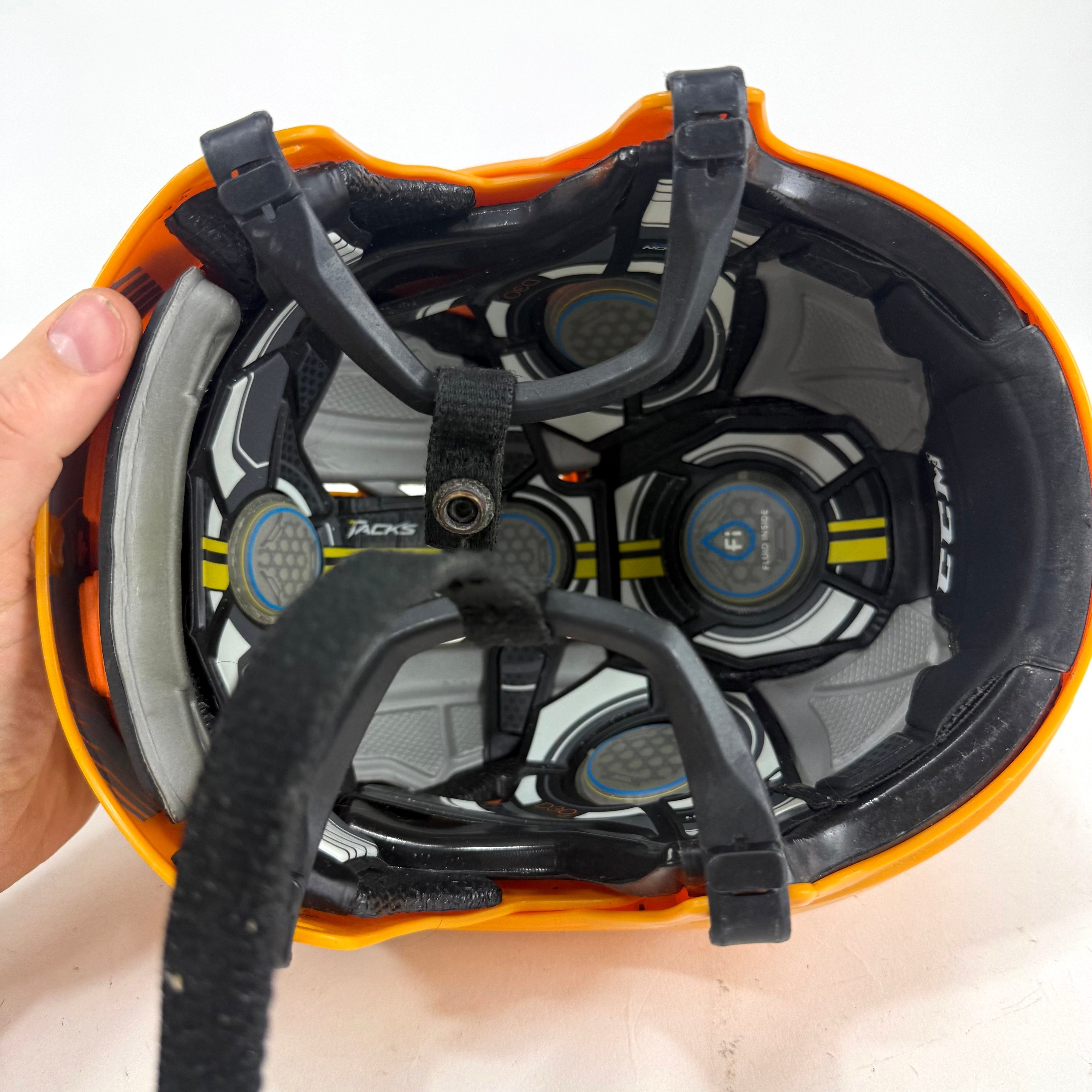 Used Sunflower Yellow CCM Tacks 910 Helmet | Medium | E492