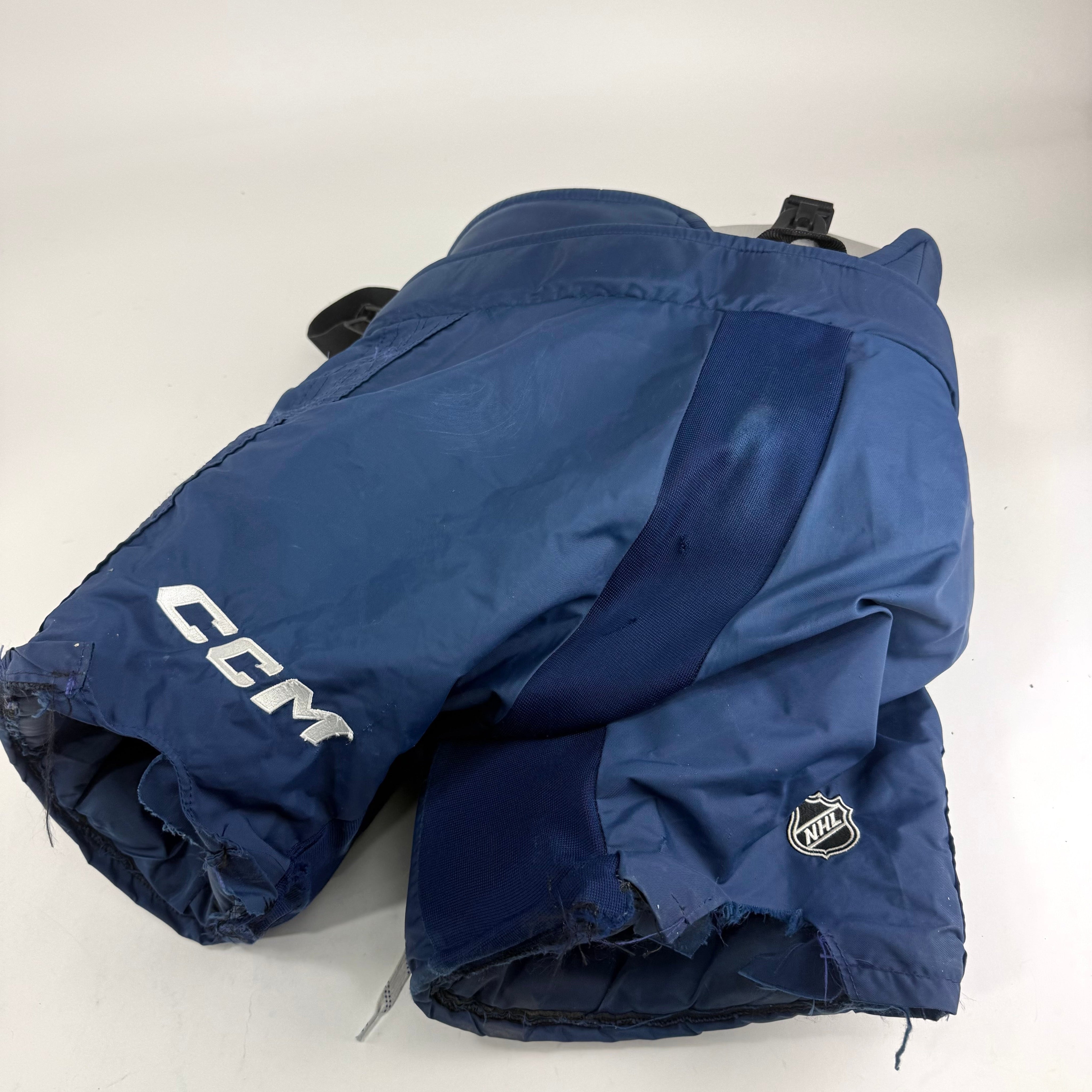 Used STL Blues Navy CCM HPG14A Goalie Pants - Fit 2 - #J631 - Top Flight Hockey